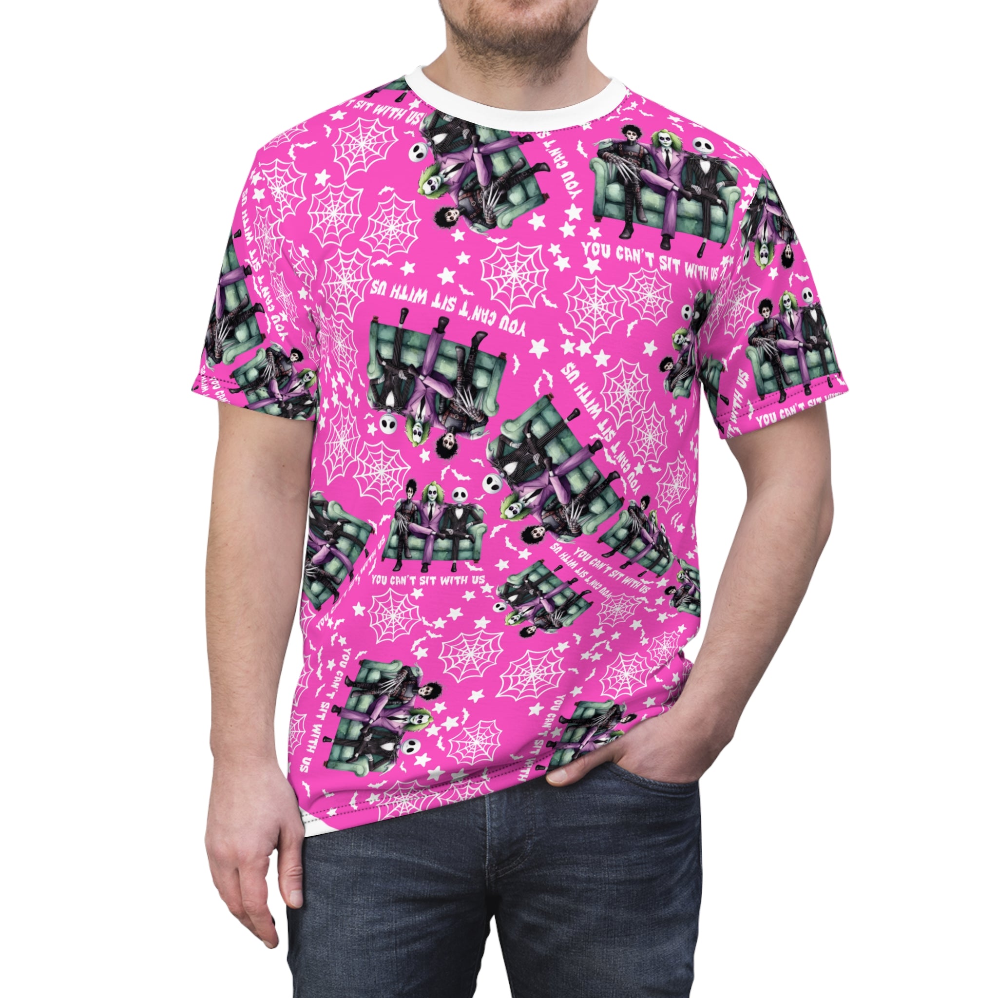 Unisex cut & sew tee You can t sit with us Halloween pink