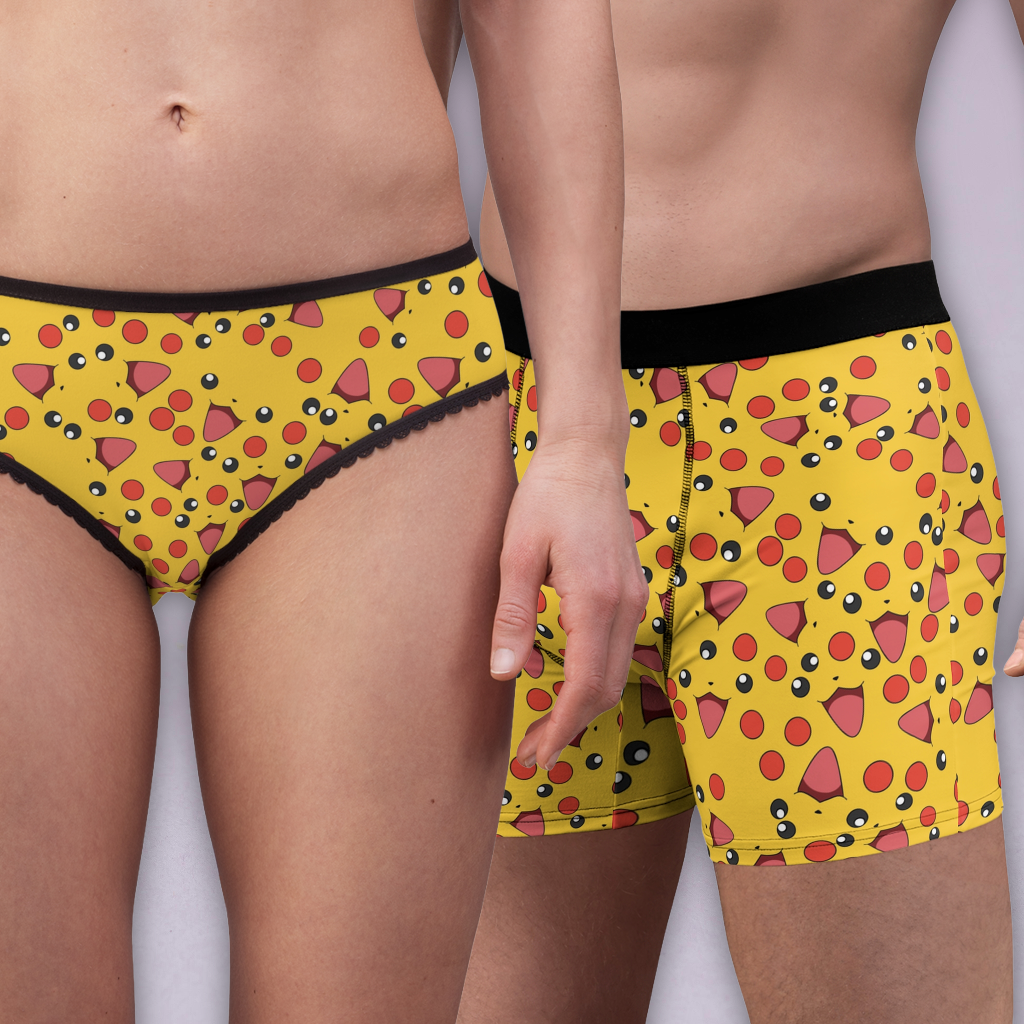 Couples matching pokemon underwear set boxer & briefs