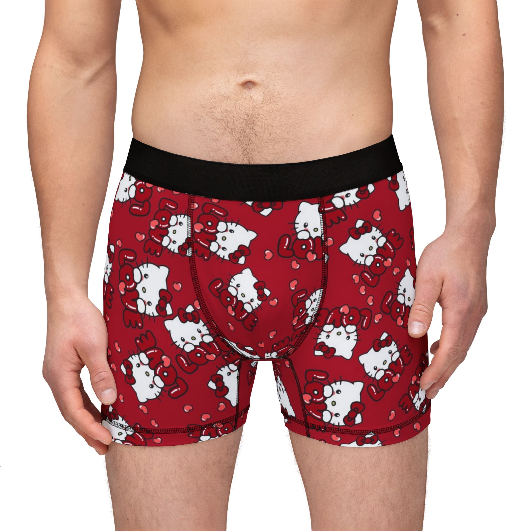 Men's boxers kitty valentine love red