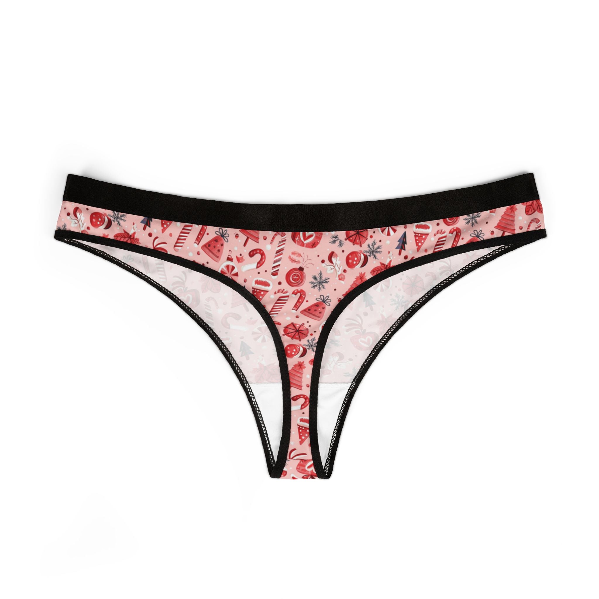 Women's thongs red coquette christmas