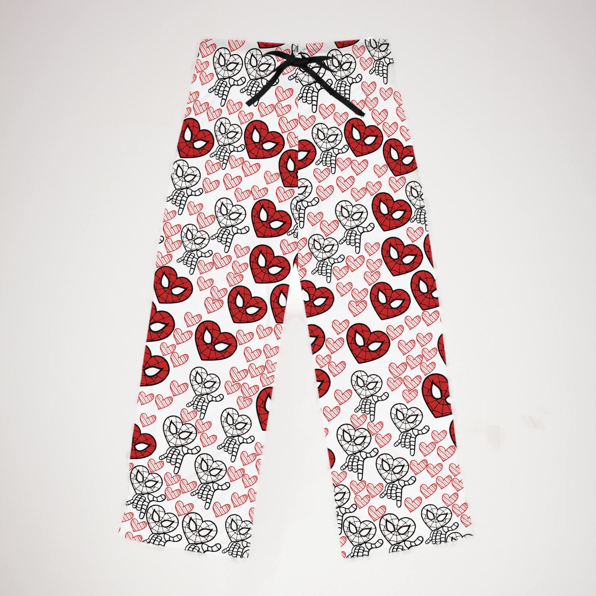 Women's pajama pants spider heart white