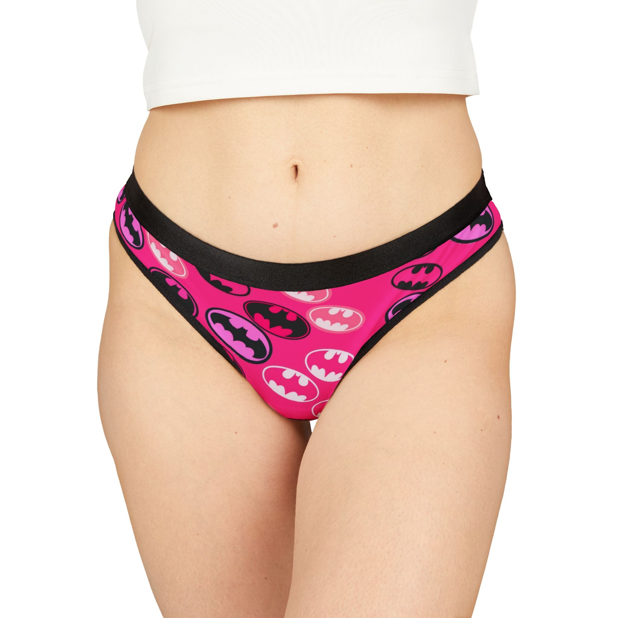 Women's thongs batman rose valentine love pink