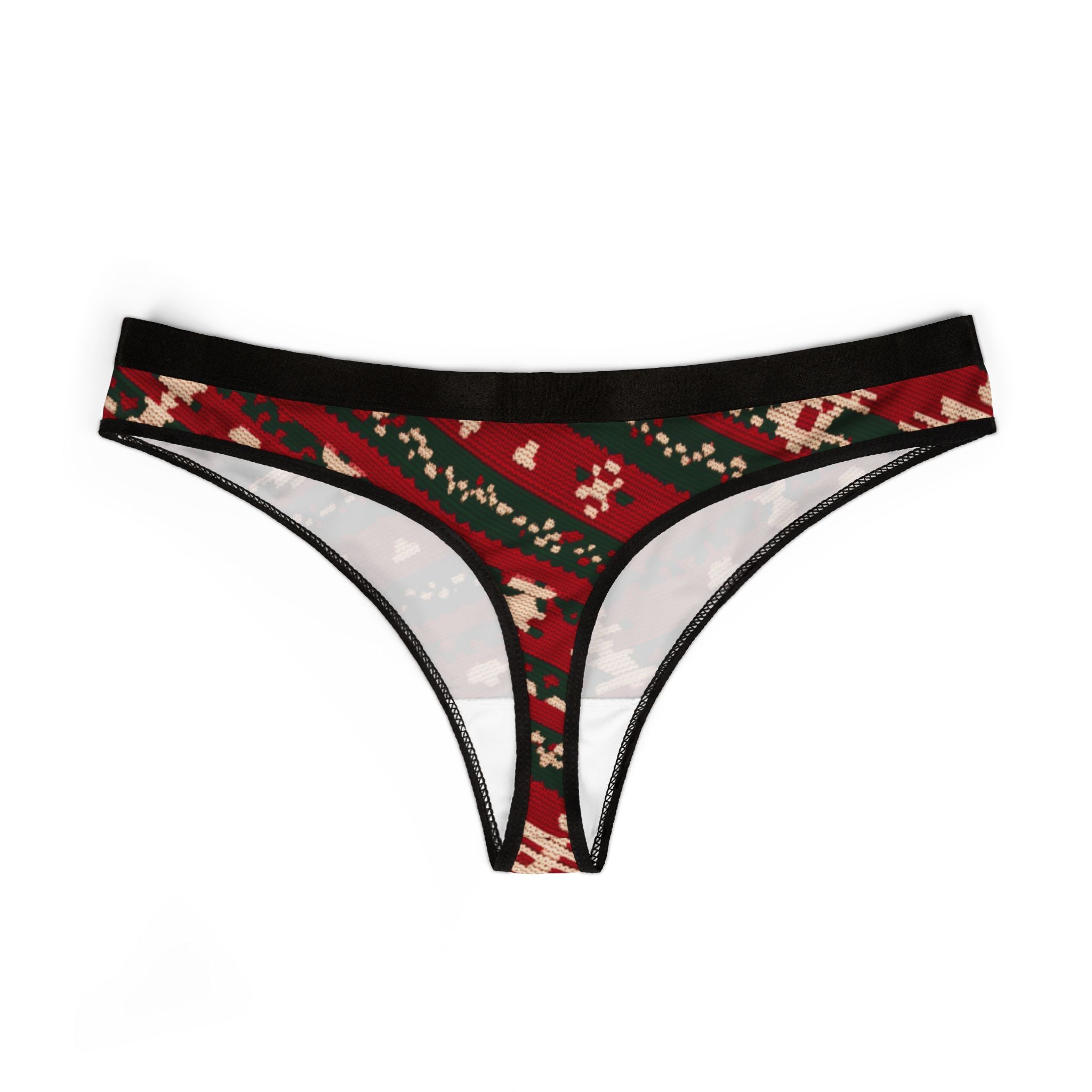 Women's thongs ugly christmas sweater