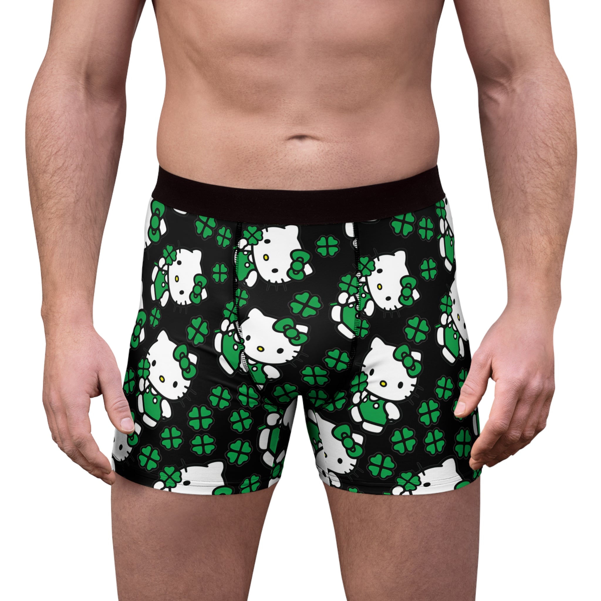 Men's boxer briefs kitty saint patrick lucky black