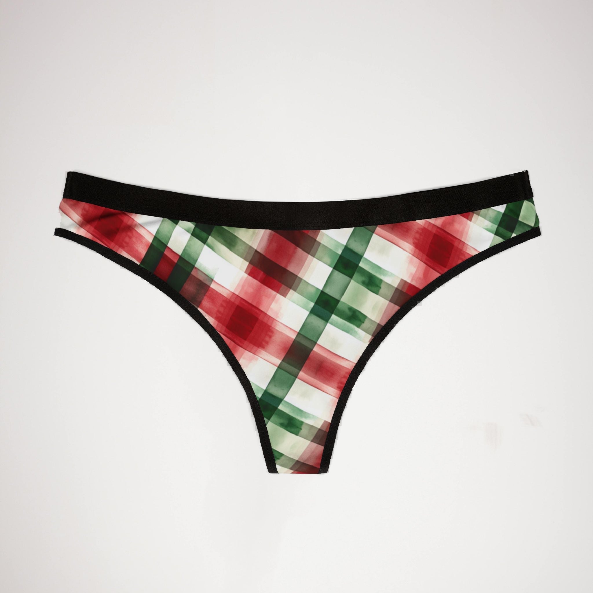 Women's thongs watercolor christmas