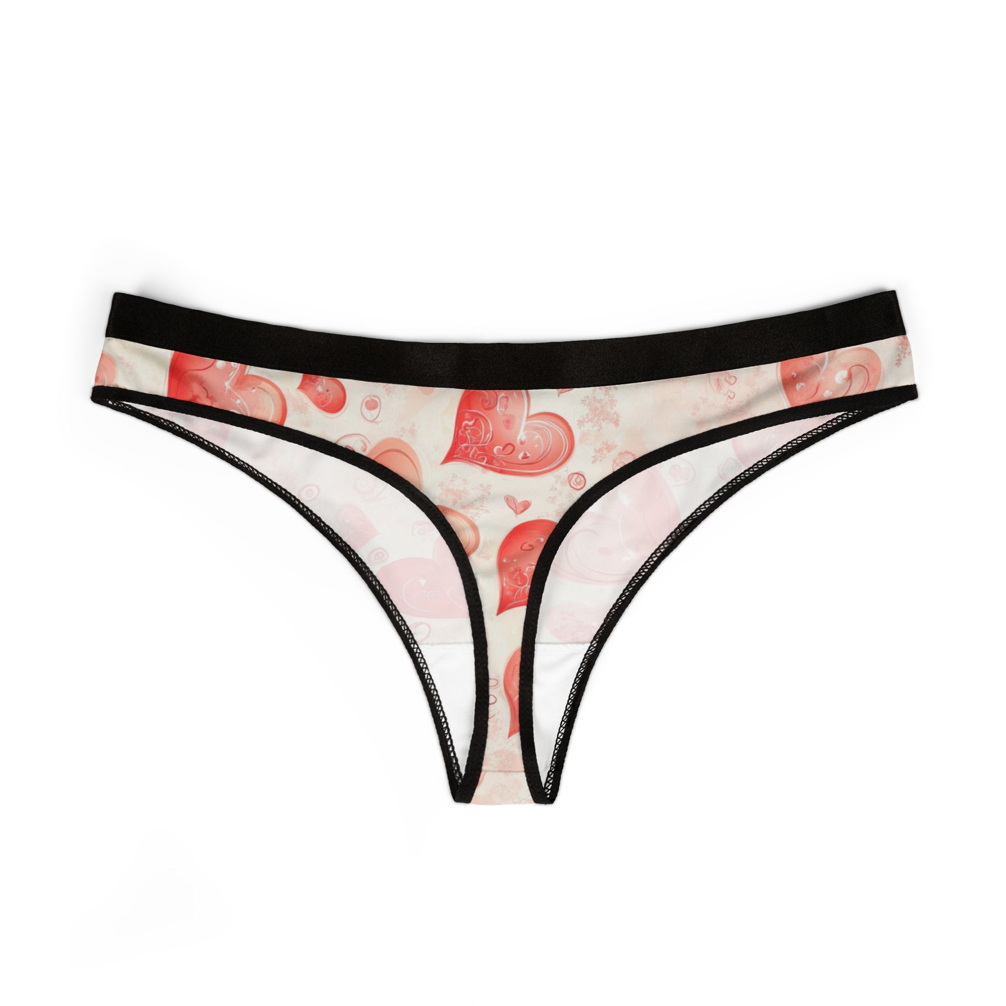 Women's thongs valentine red heart