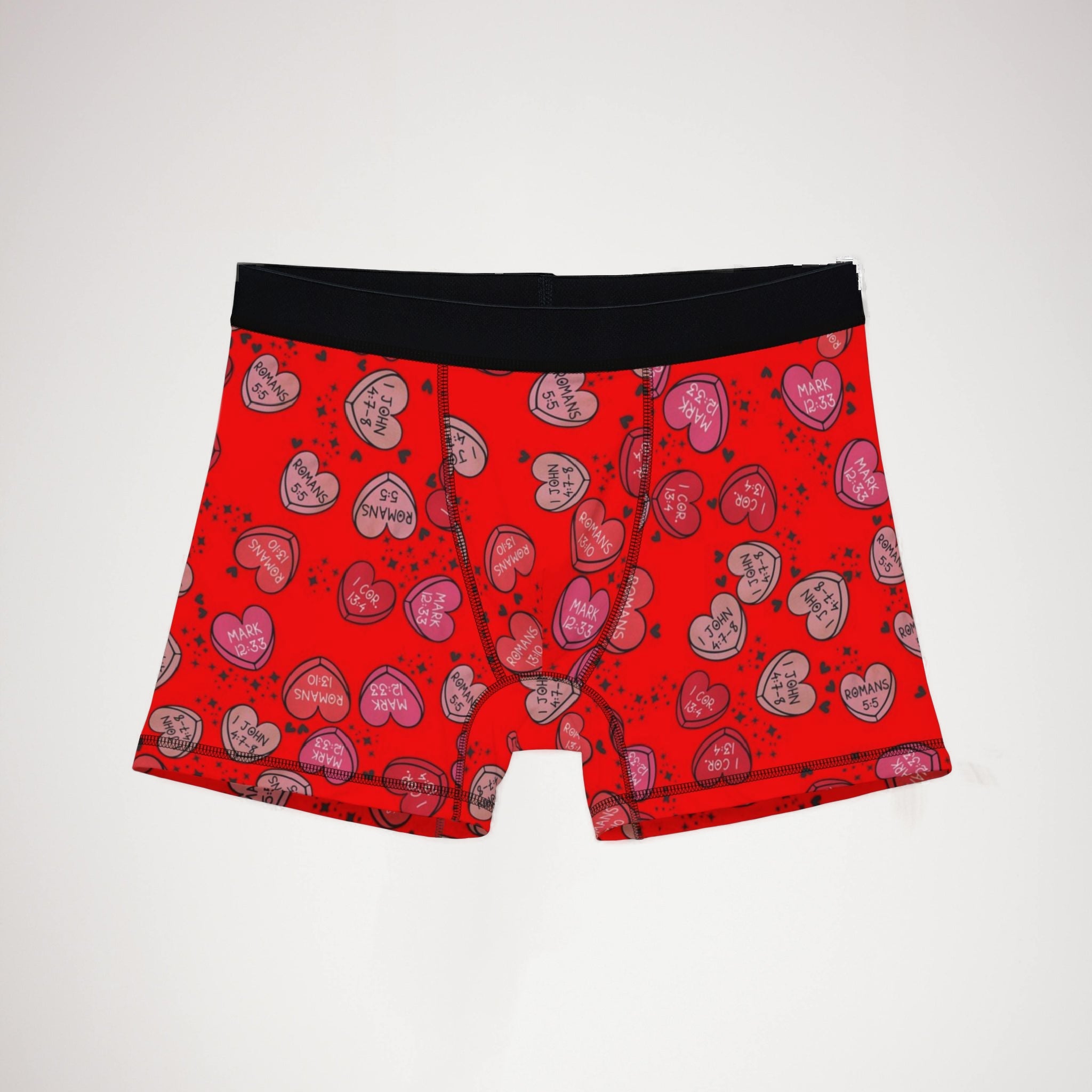 Men's boxers christian valentine sweet hearts red