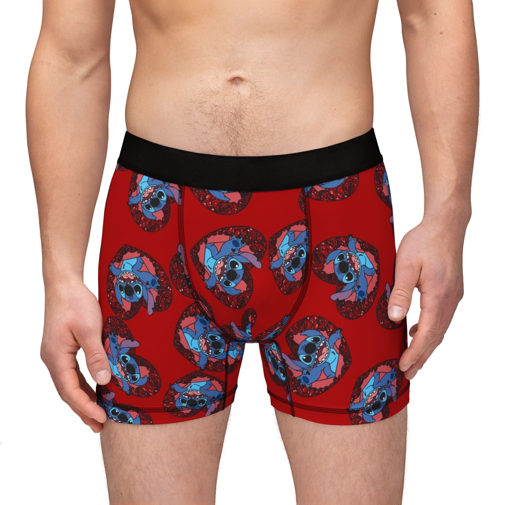 Men's boxers stitch valentine heart red