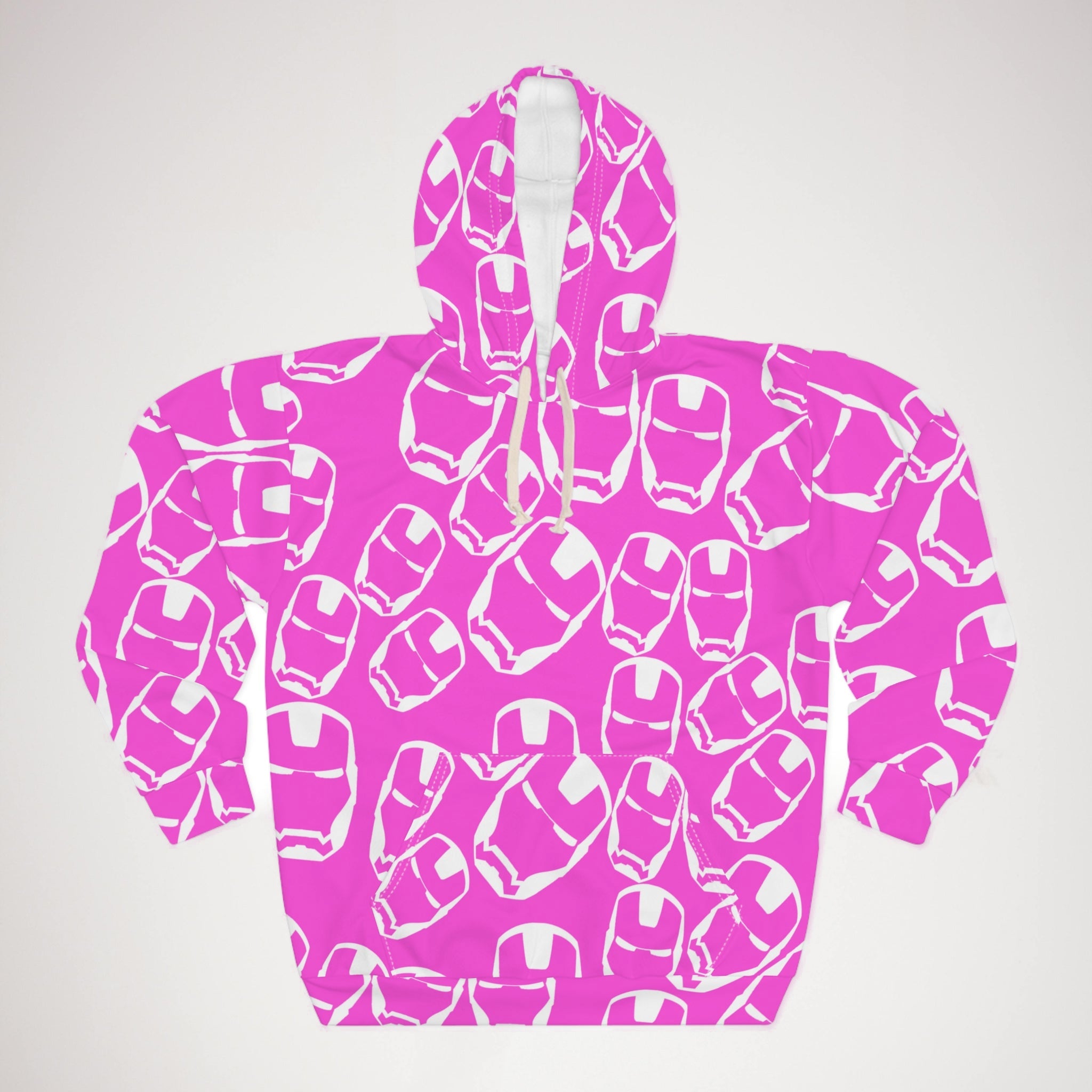 Unisex pullover hoodie iron man pink