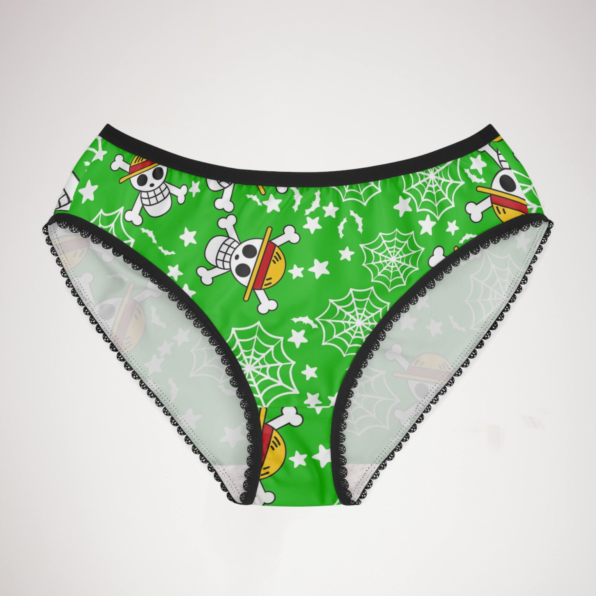 Women's briefs skull anime bats pumpkin halloween green