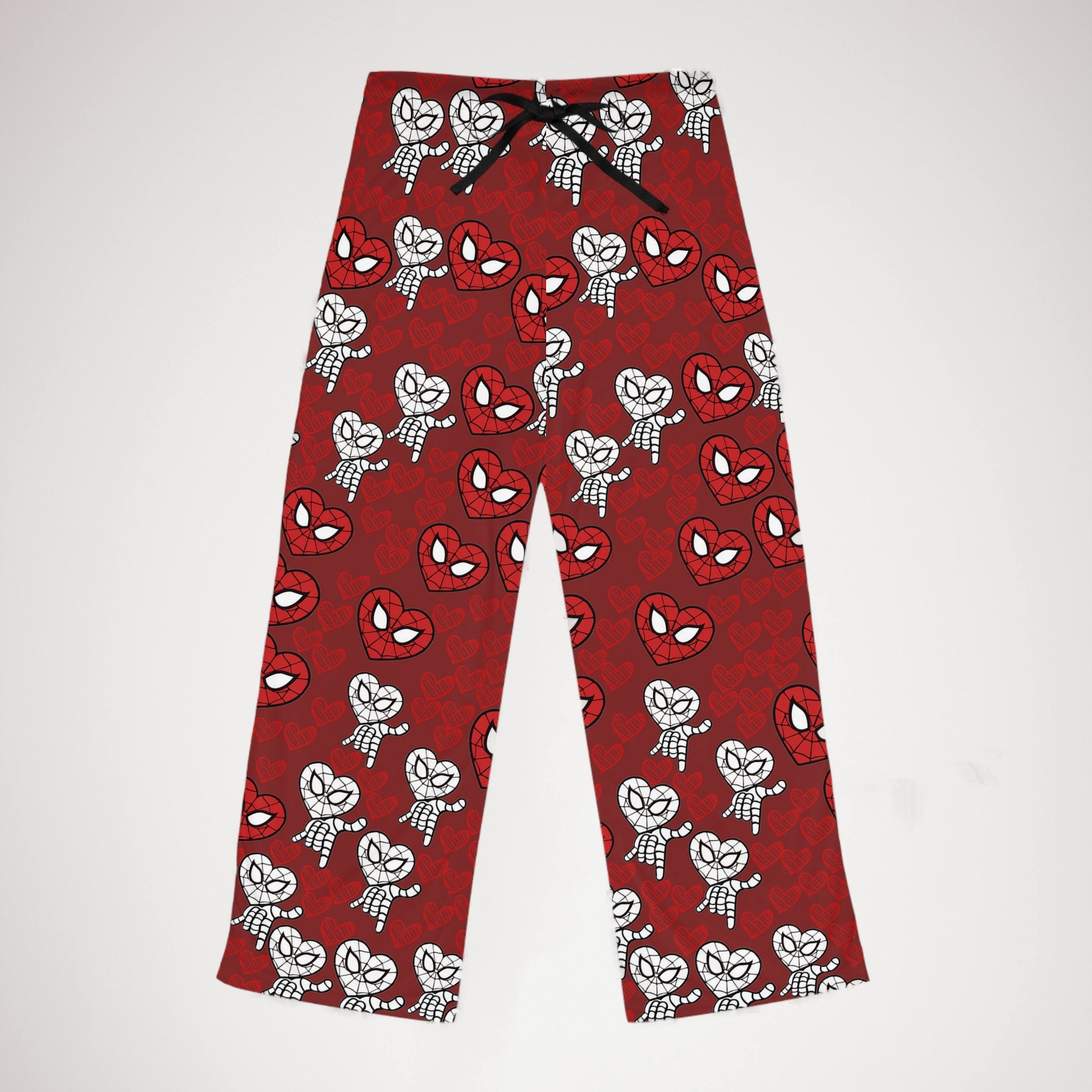 Women's pajama pants spider heart red