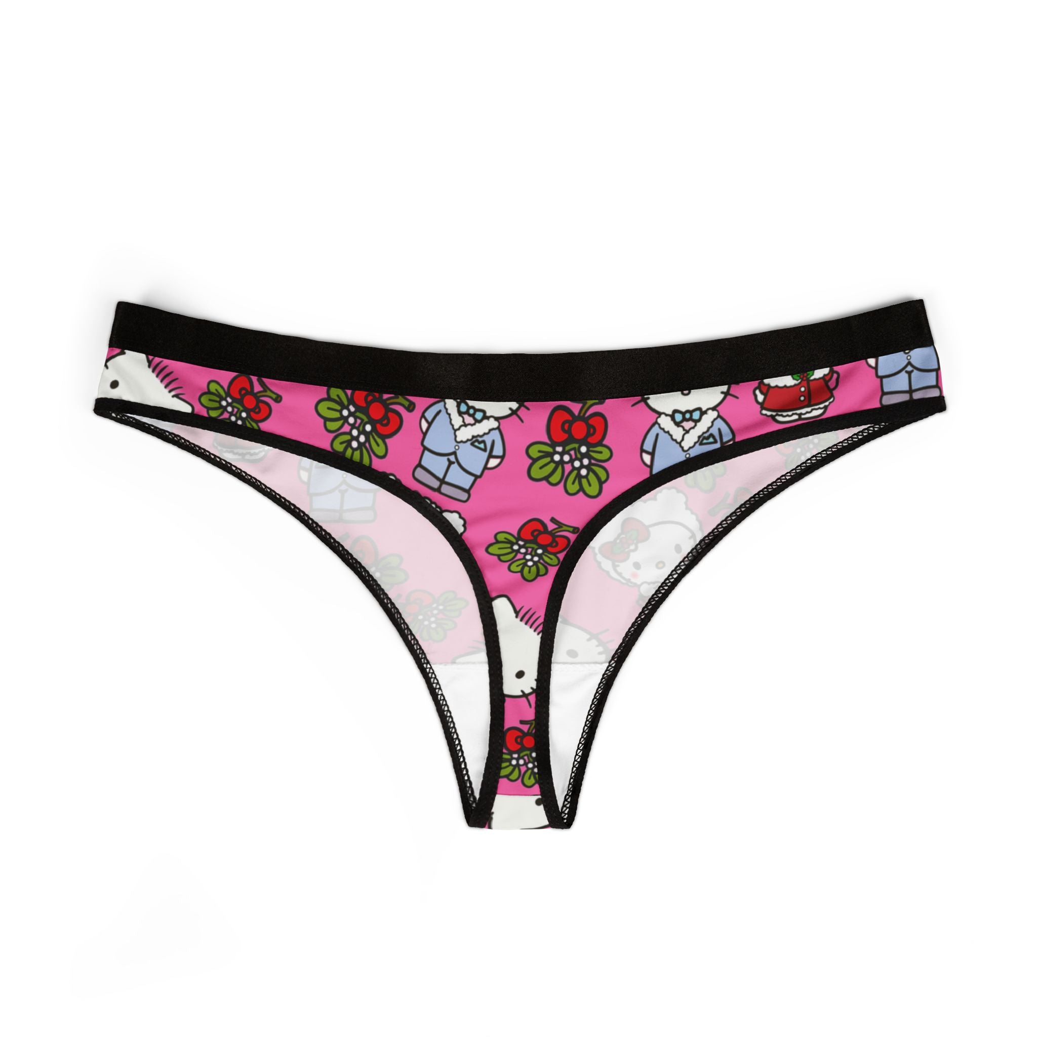 Women's thongs kitty wedding valentine pink