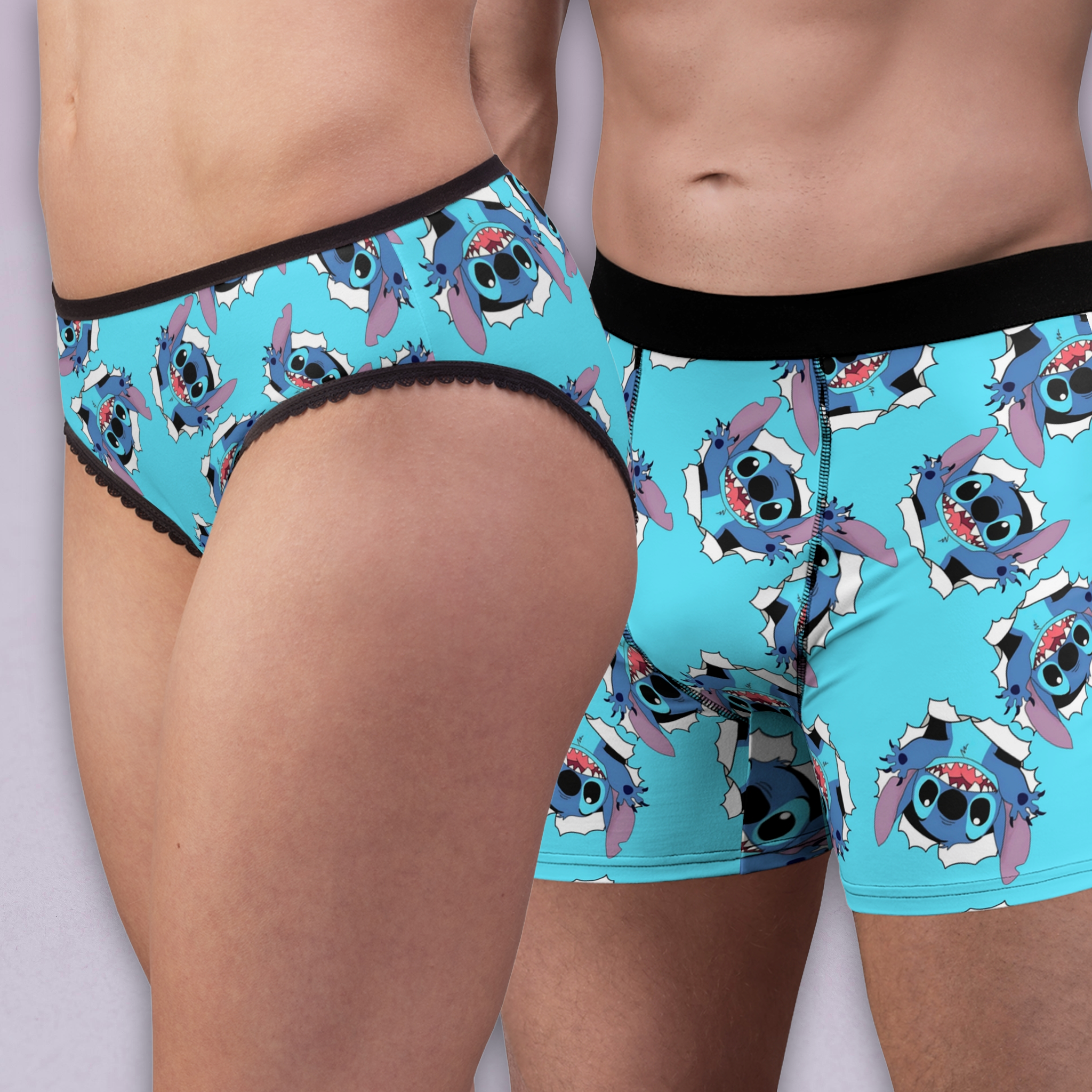 Couples matching stitch underwear set boxer & briefs