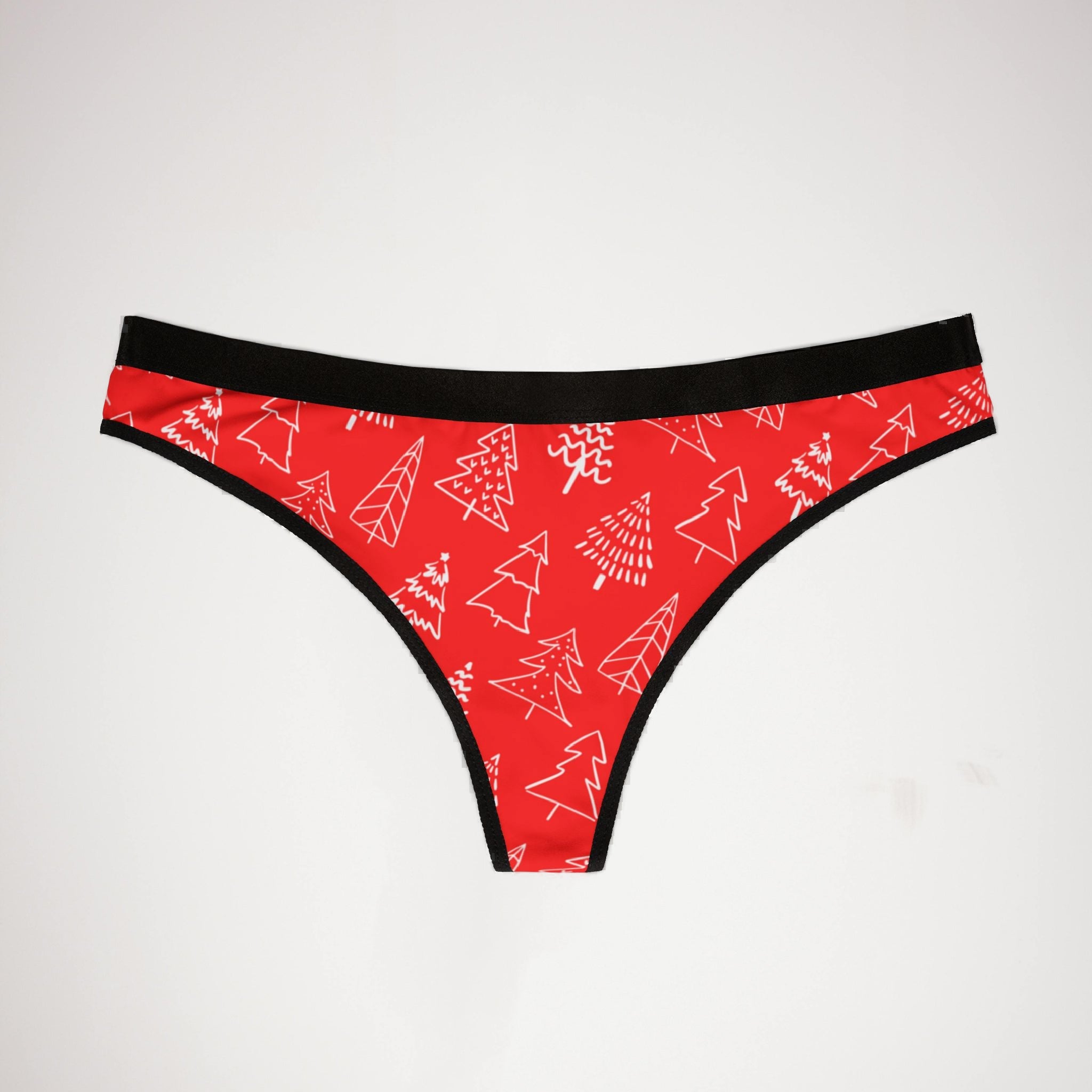 Women's thongs red white christmas