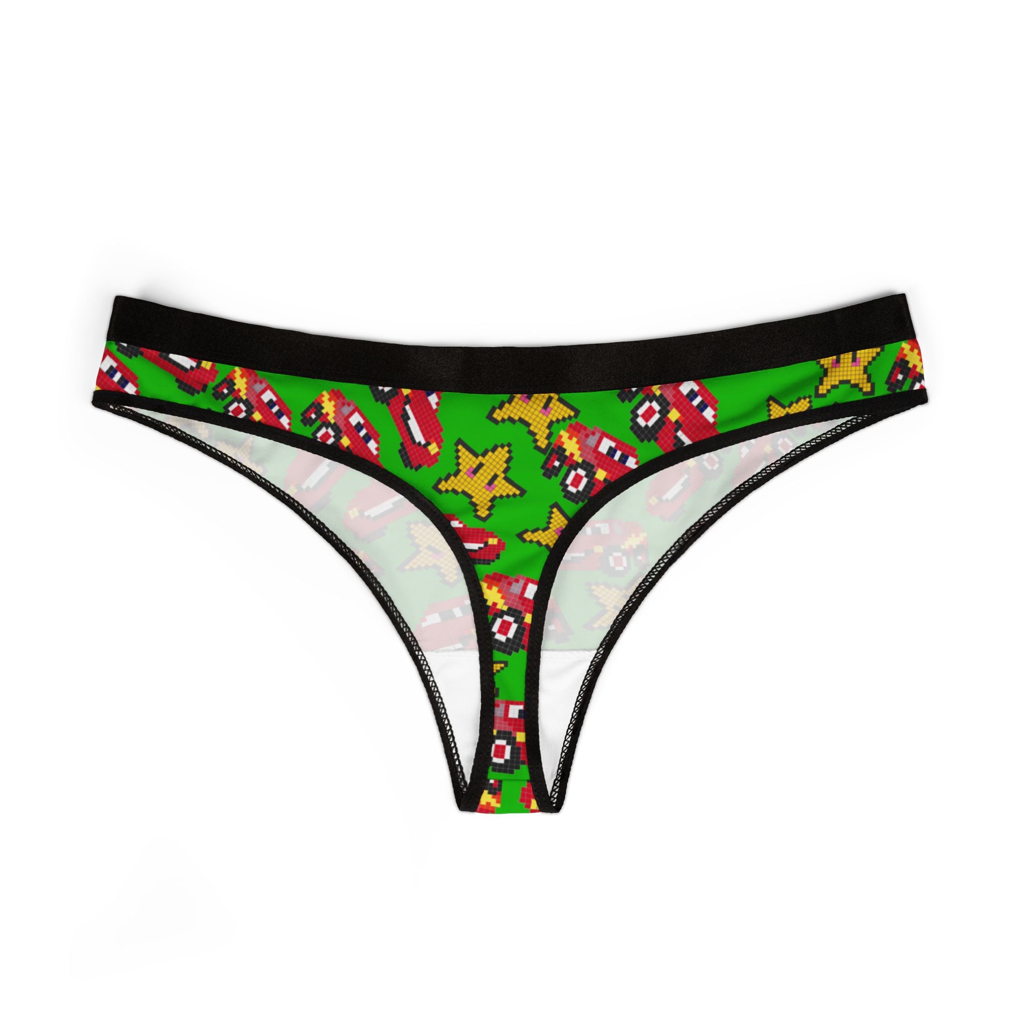 Women's thongs mcqueen stars green