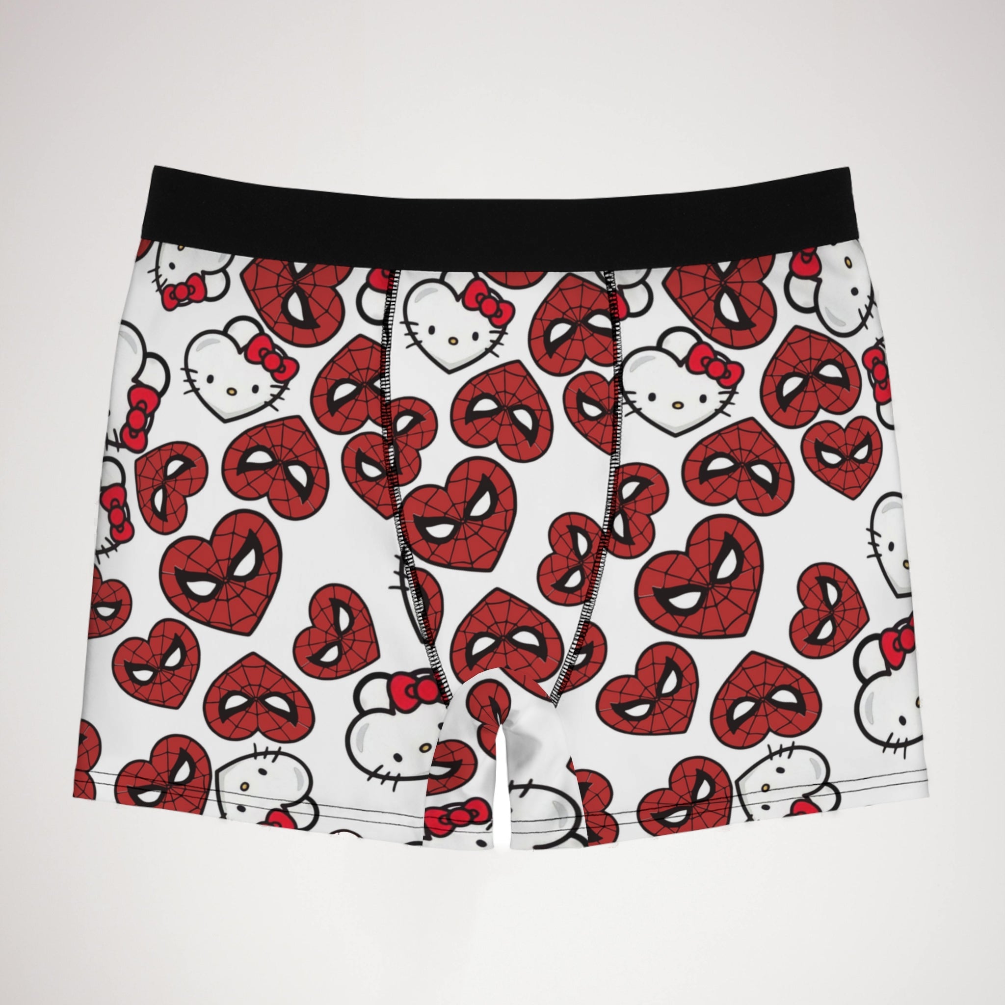 Men's boxer briefs spider kitty double hearts white