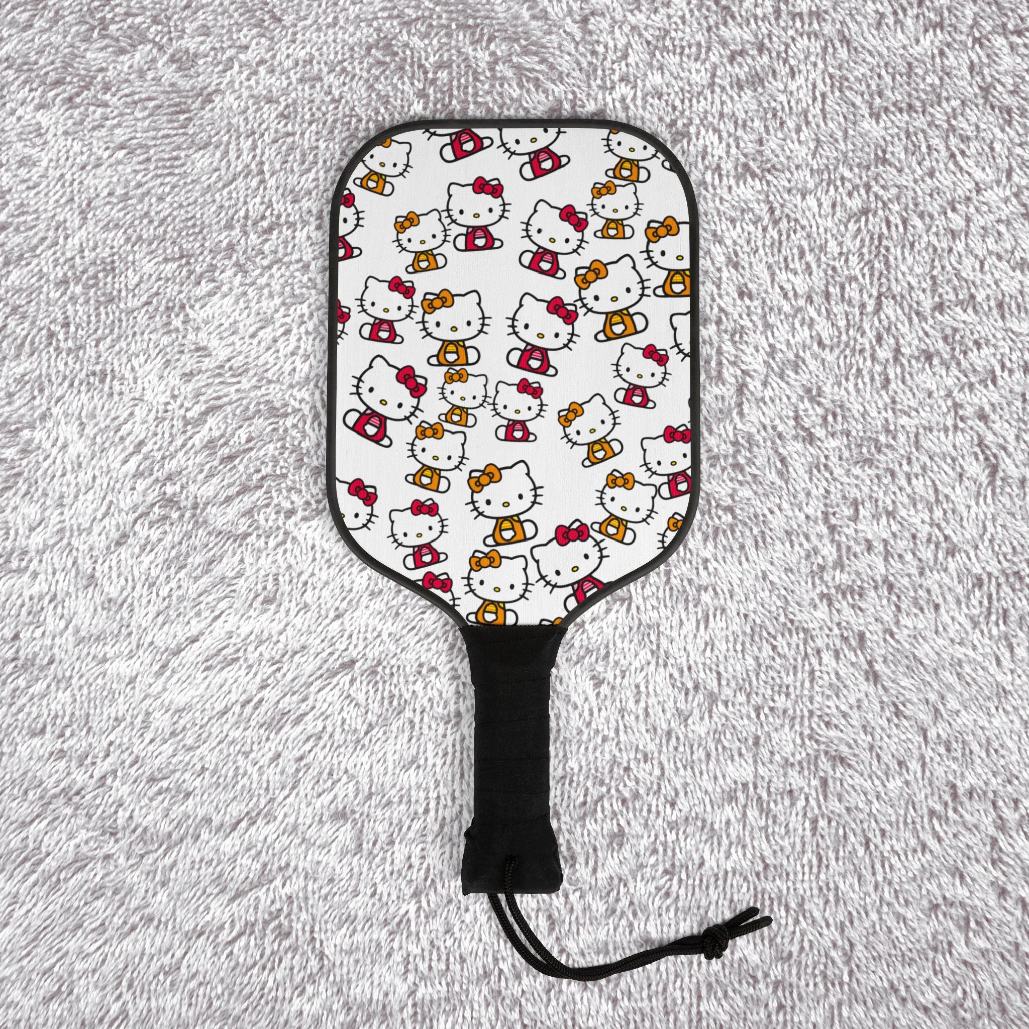 Pickleball kit (2 paddles + 2 balls + transparent bag) kitty two colors white