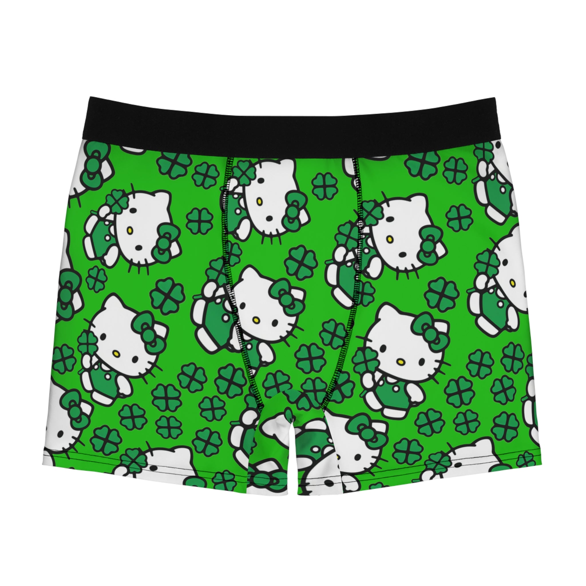 Men's boxer briefs kitty saint patrick lucky green