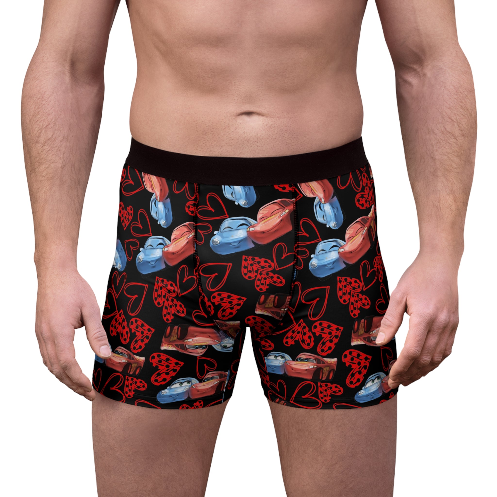 Men's boxer briefs mcqueen couples hearts black