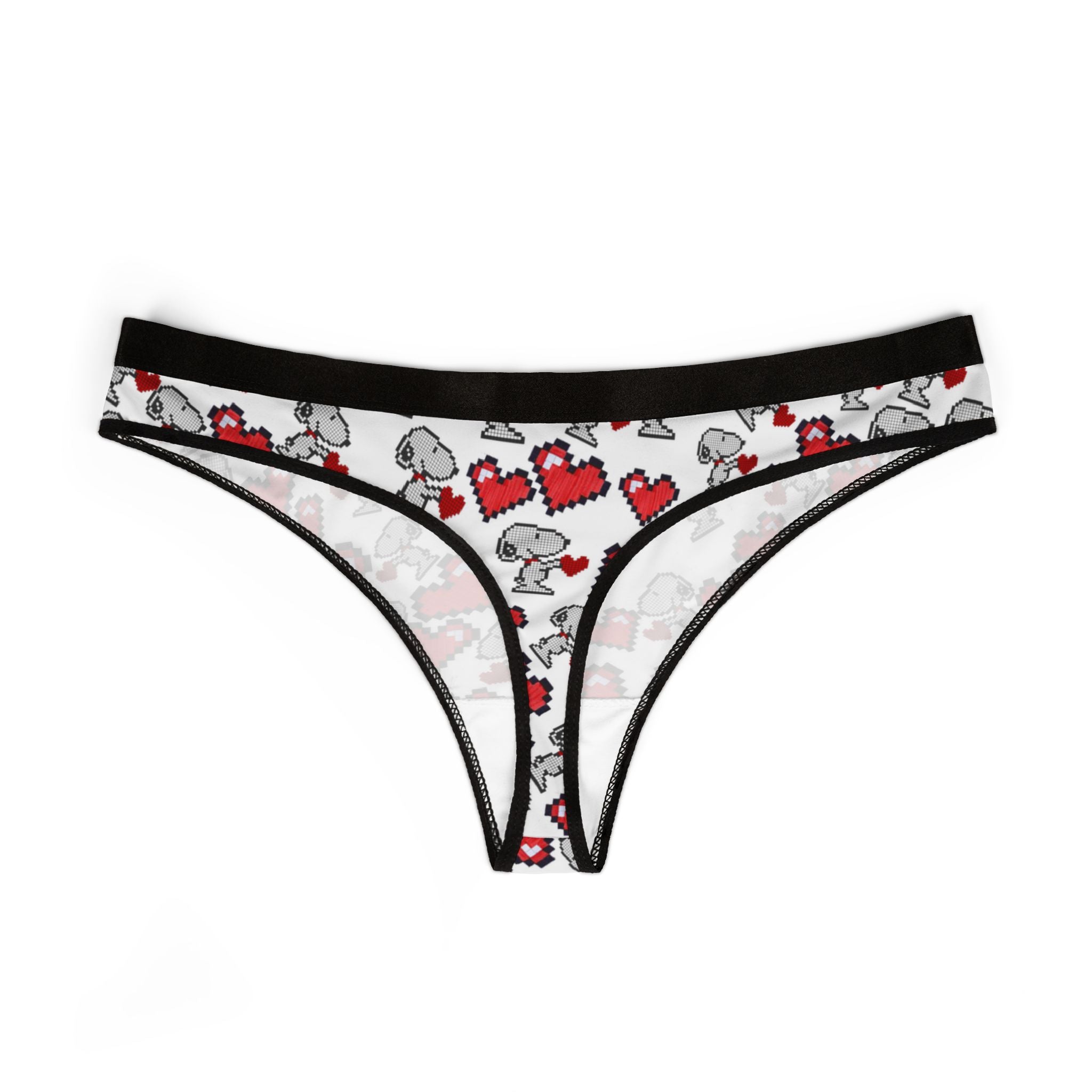 Women's thongs snoopy hearts valentine white