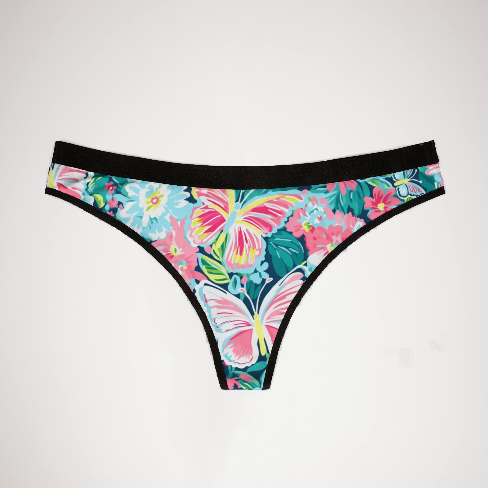 Women's thongs preppy butterflies
