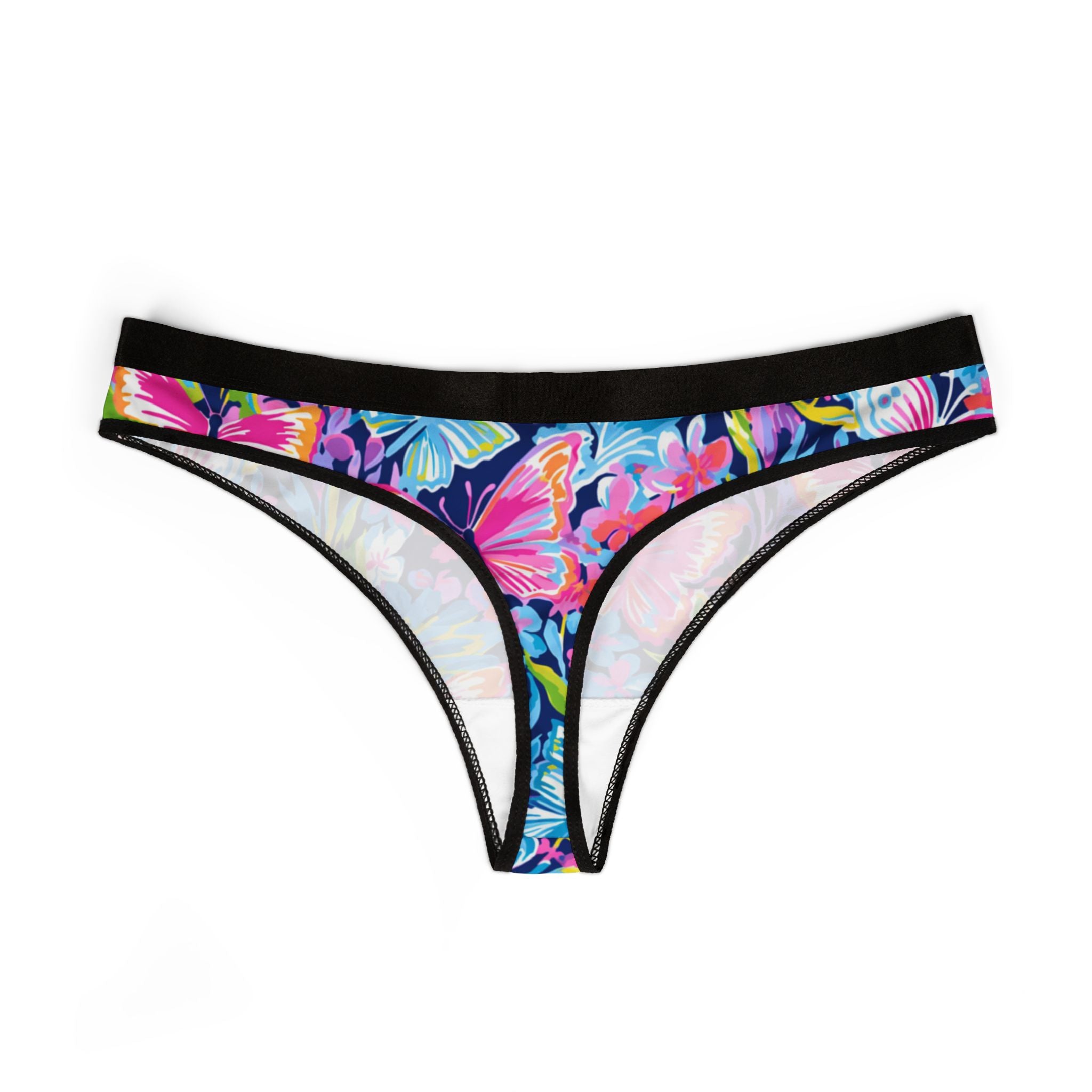 Women's thongs preppy butterflies