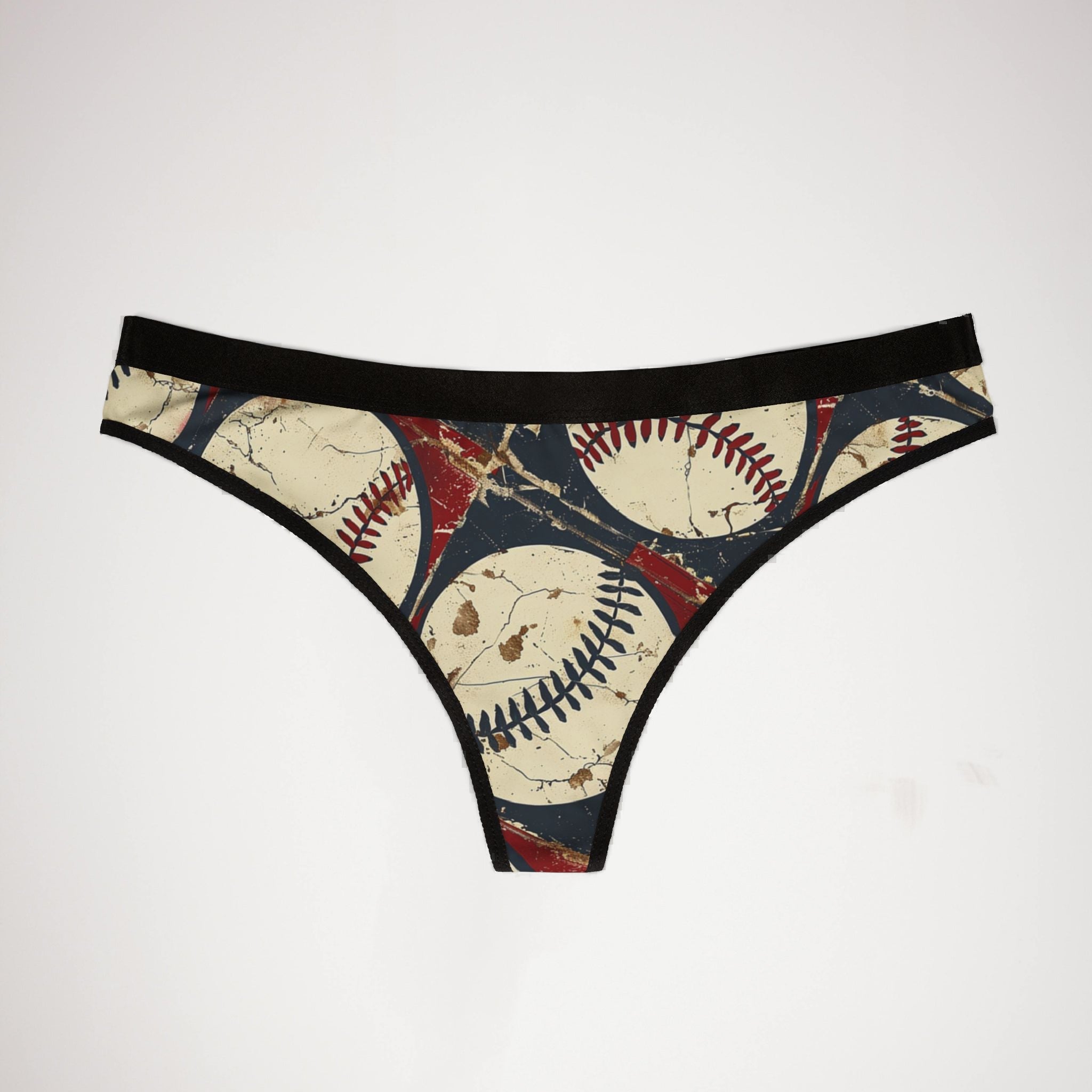 Women's thongs retro baseball
