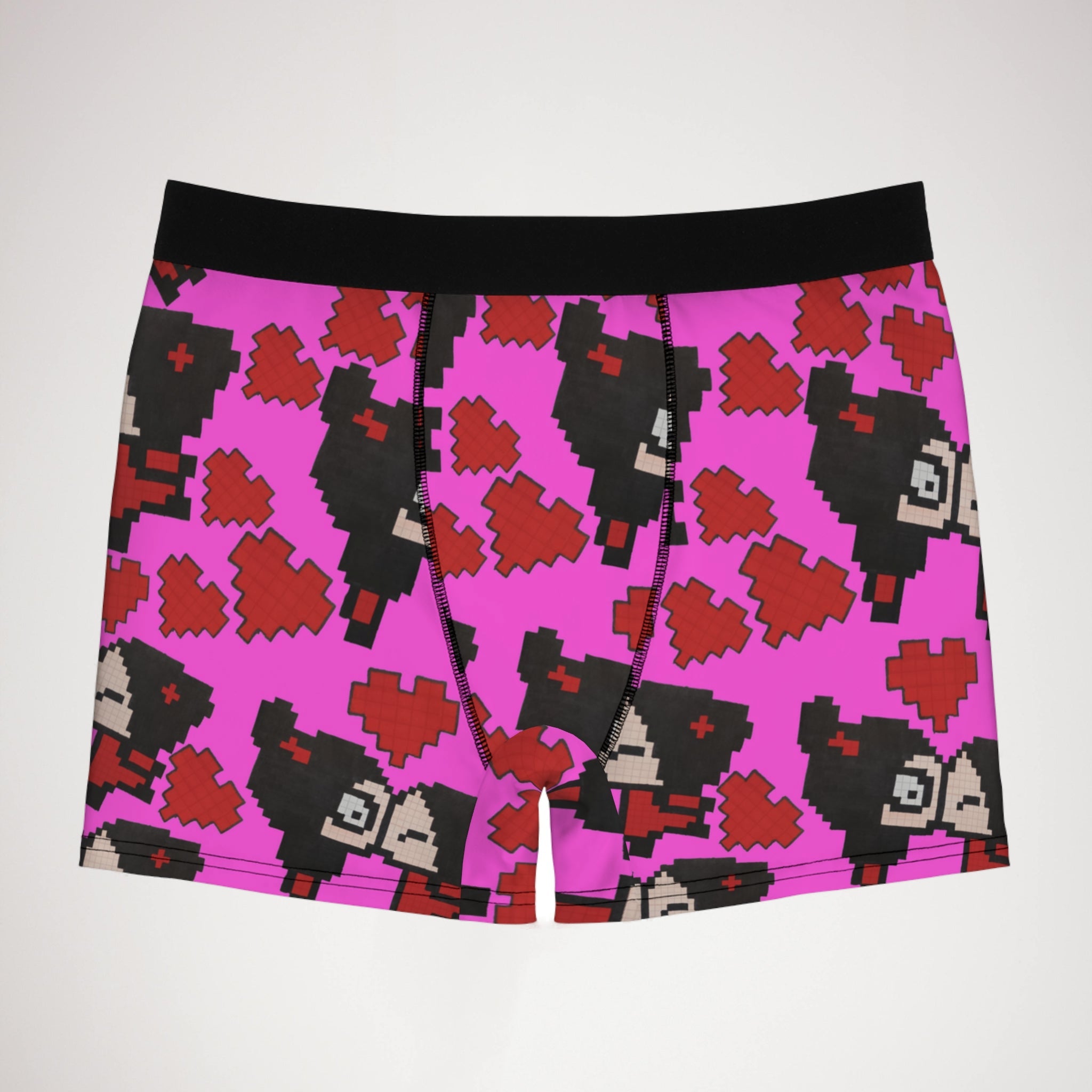 Men's boxer briefs pixel pucca kiss heart pink