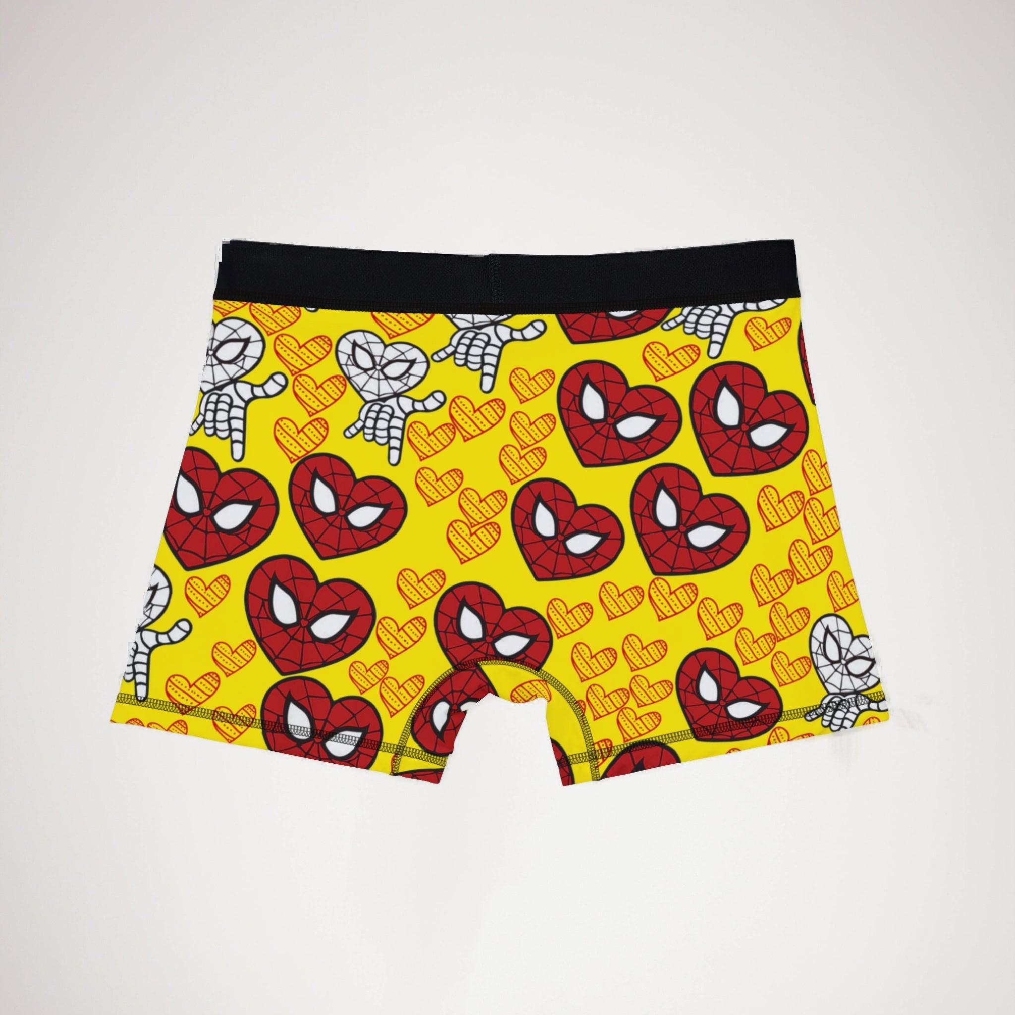 Men's boxers spider heart kiss yellow