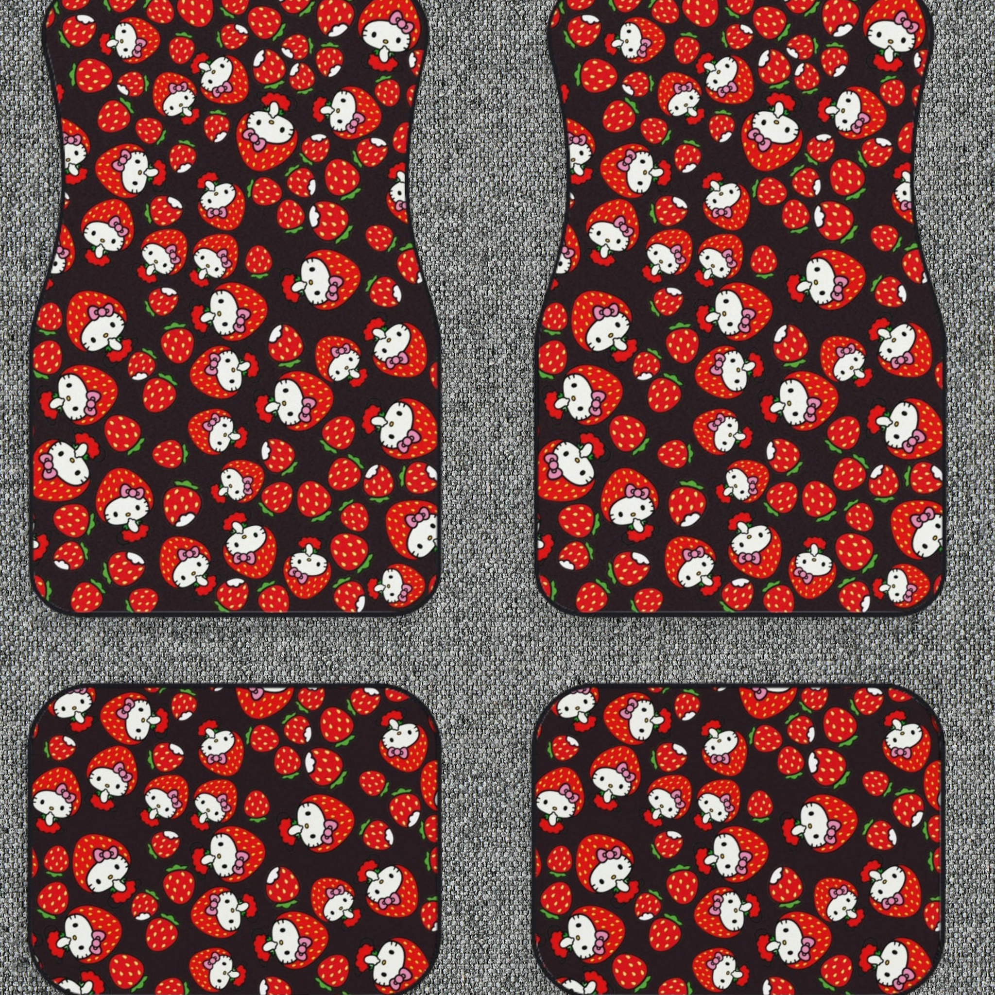 Car Mats kitty strawberry valentine