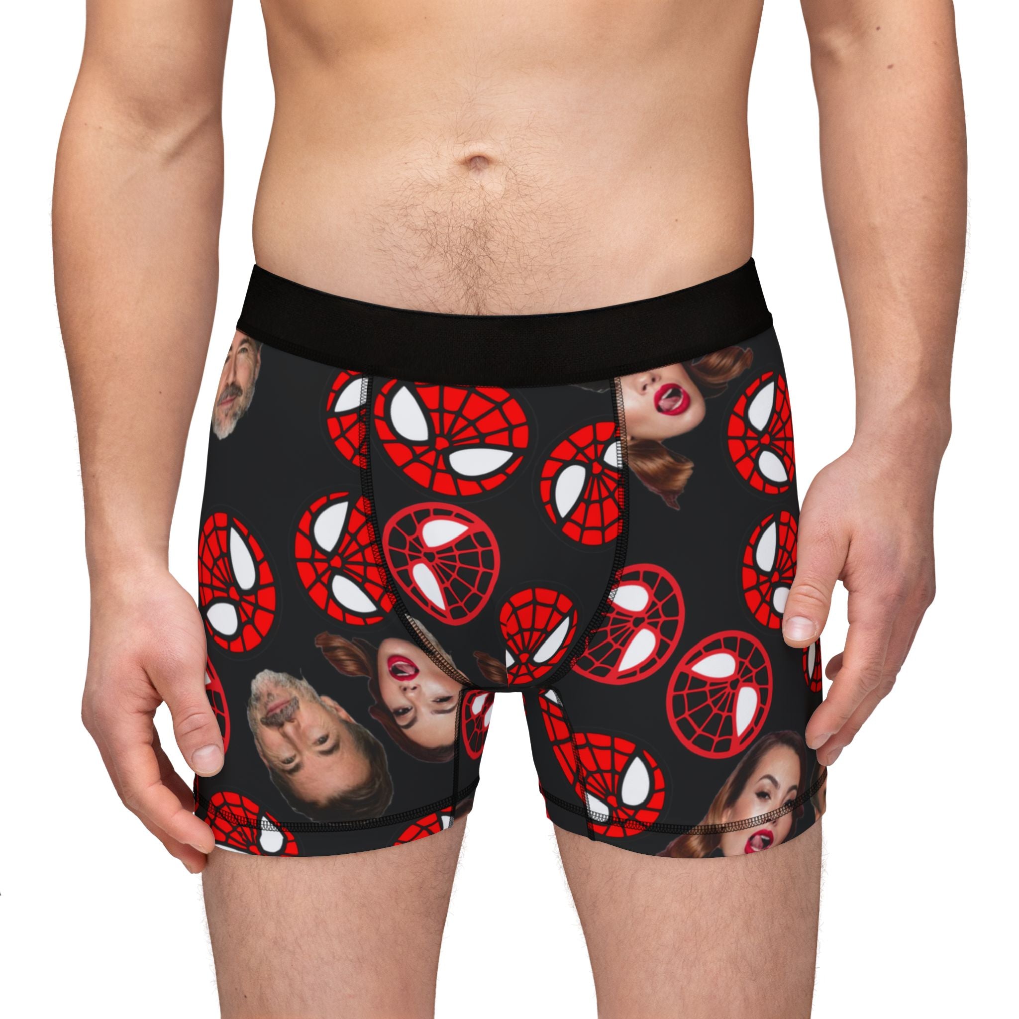 Men's boxers spider circle his her faces black