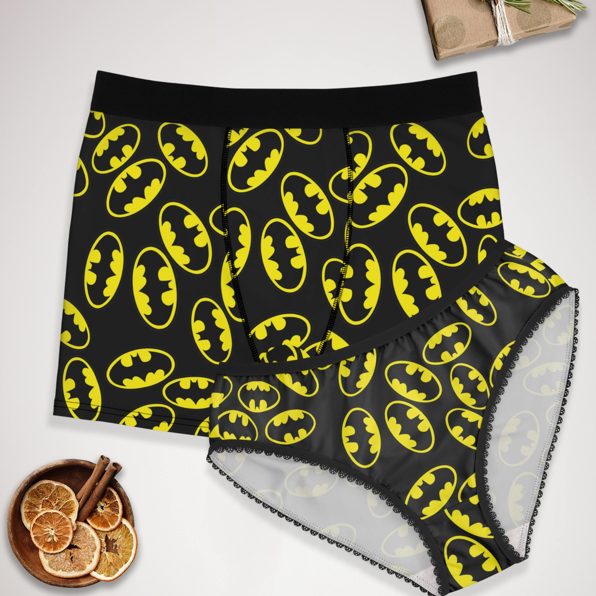 Couples matching batman underwear set boxer & briefs