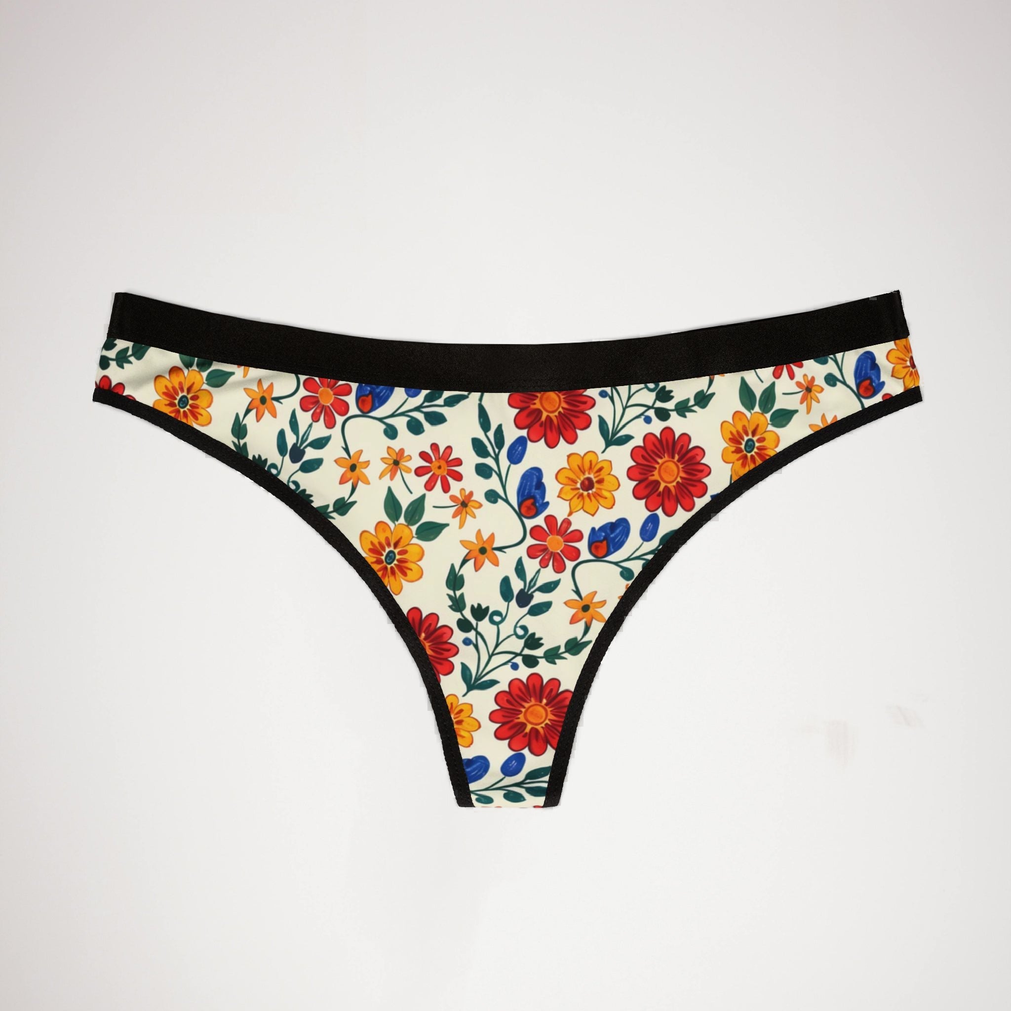 Women's thongs mexican flower
