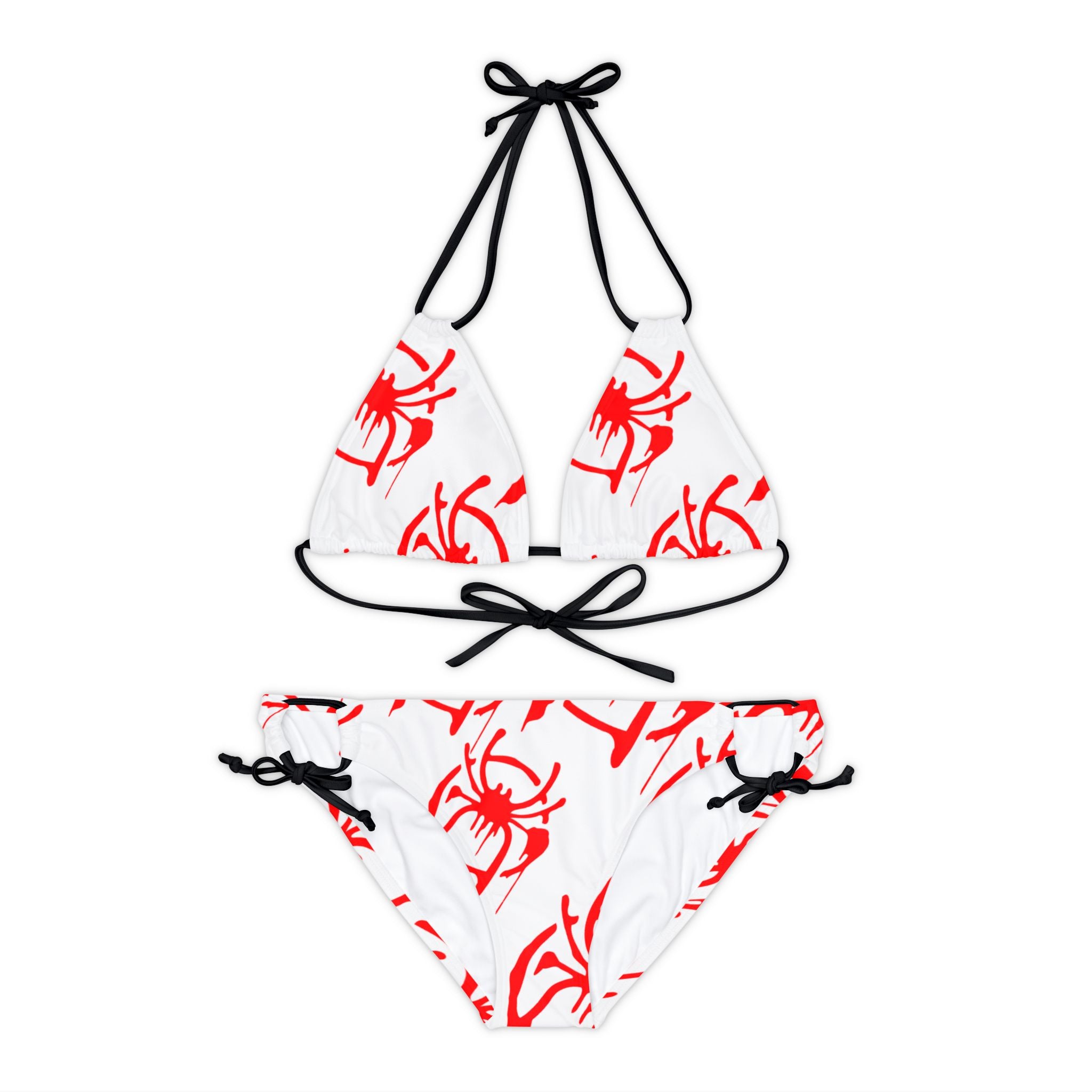 Strappy bikini set only spider web white