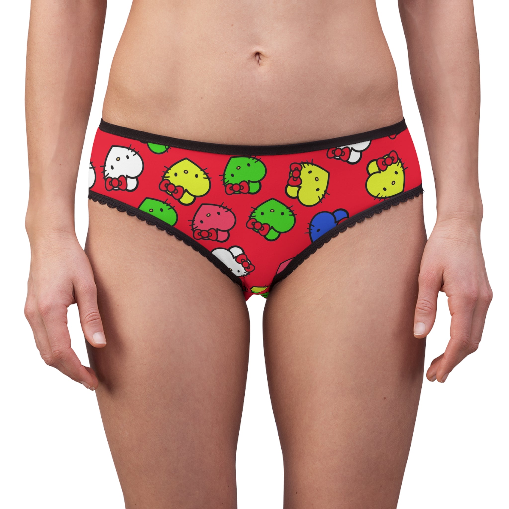 Women's briefs kitty hearts multi colors red