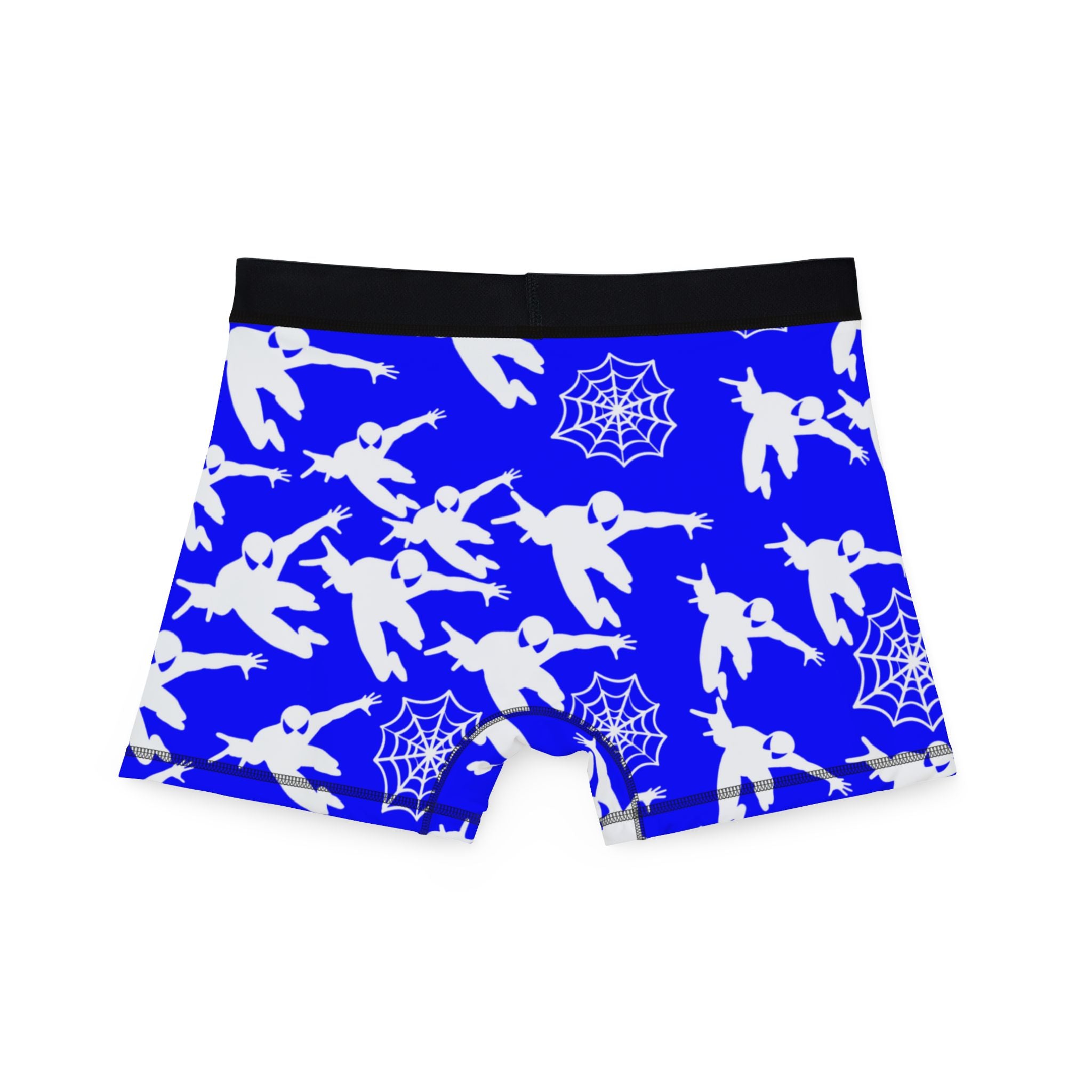 Men's boxers spiderman web plain blue