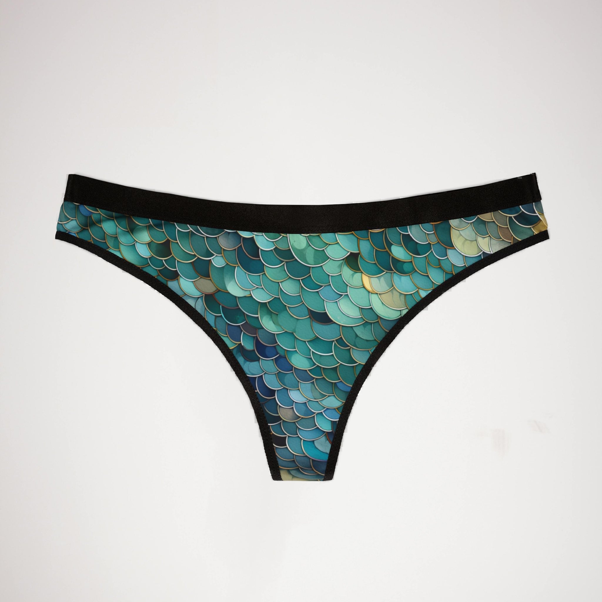 Women's thongs mermaid scales
