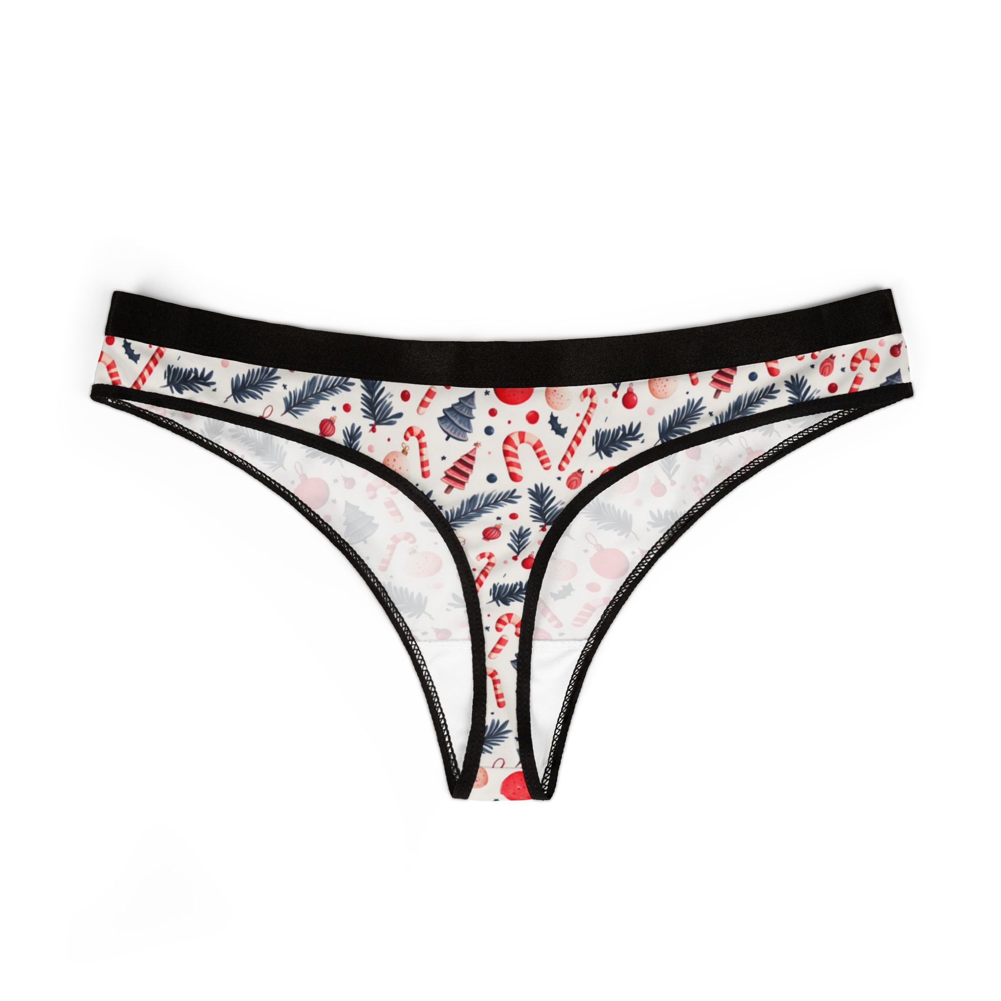 Women's thongs red coquette christmas one