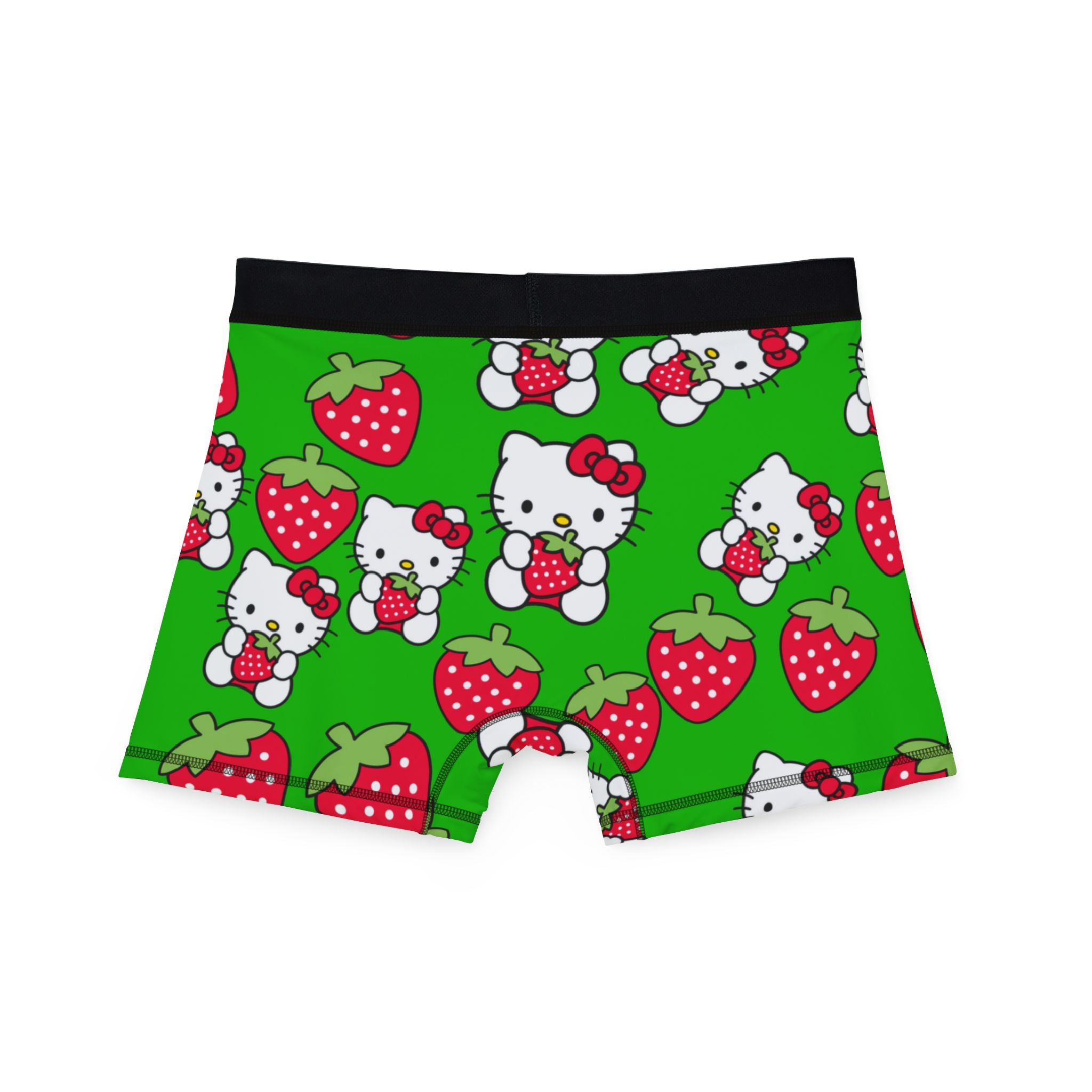 Men's boxers kitty strawberry valentine love green