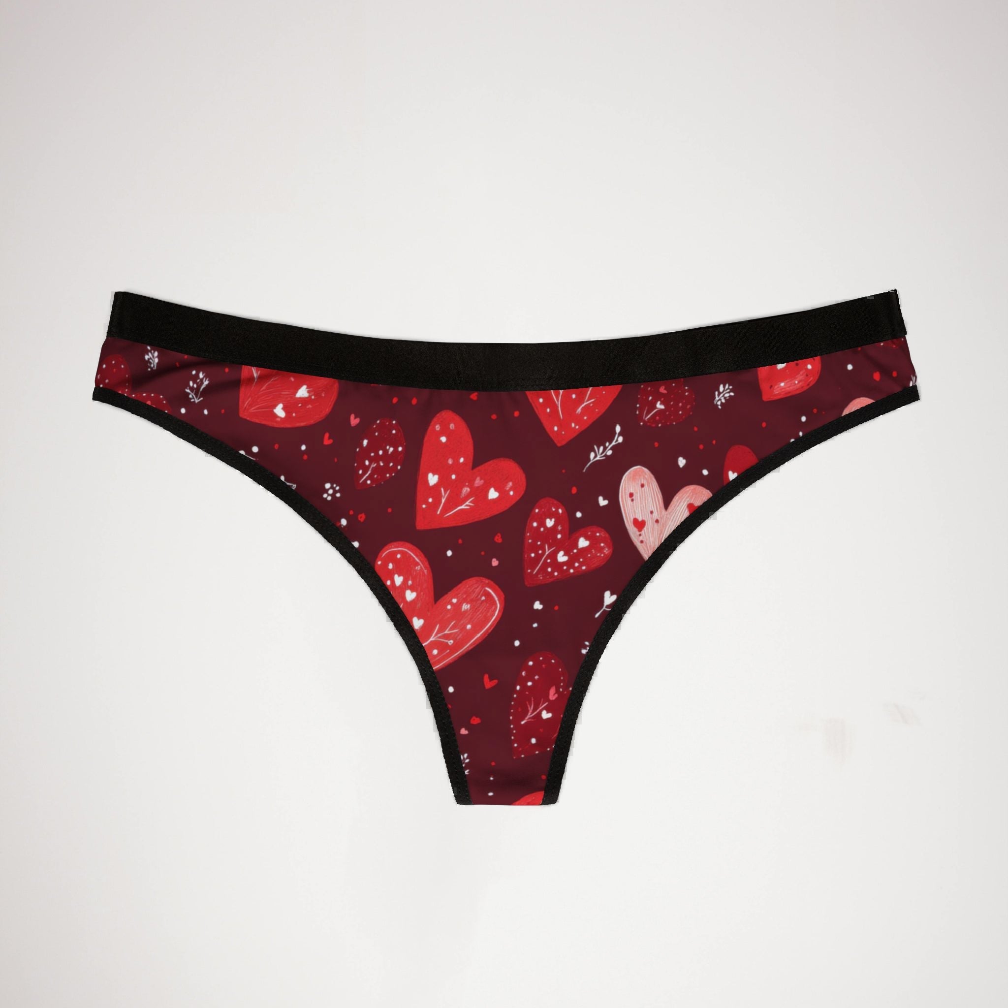 Women's thongs valentine red heart one one