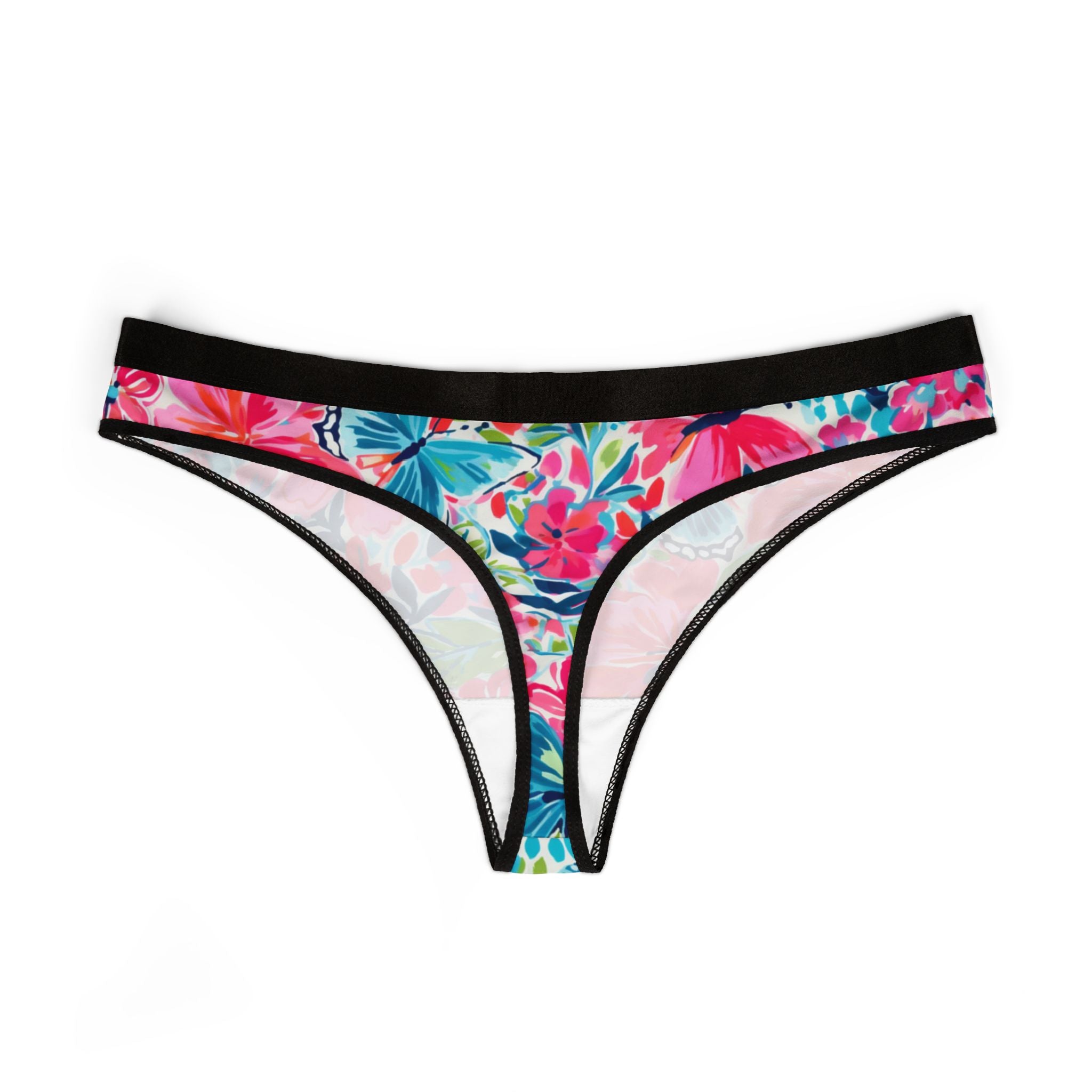 Women's thongs preppy butterflies