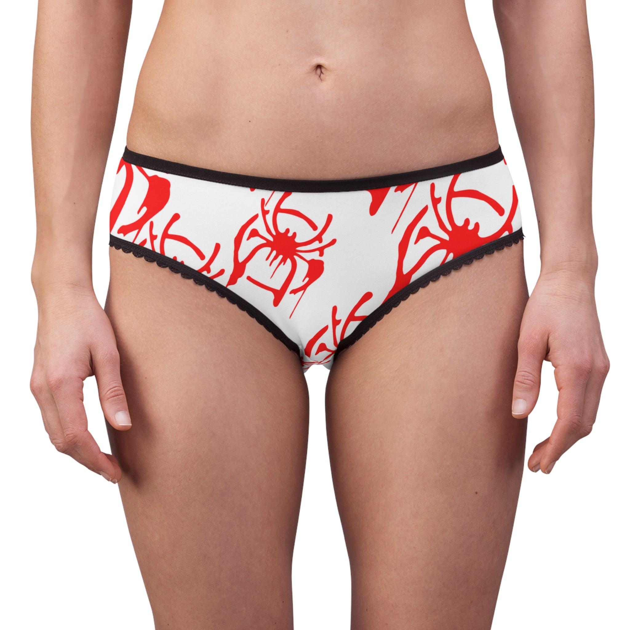 Women's briefs only spider web white