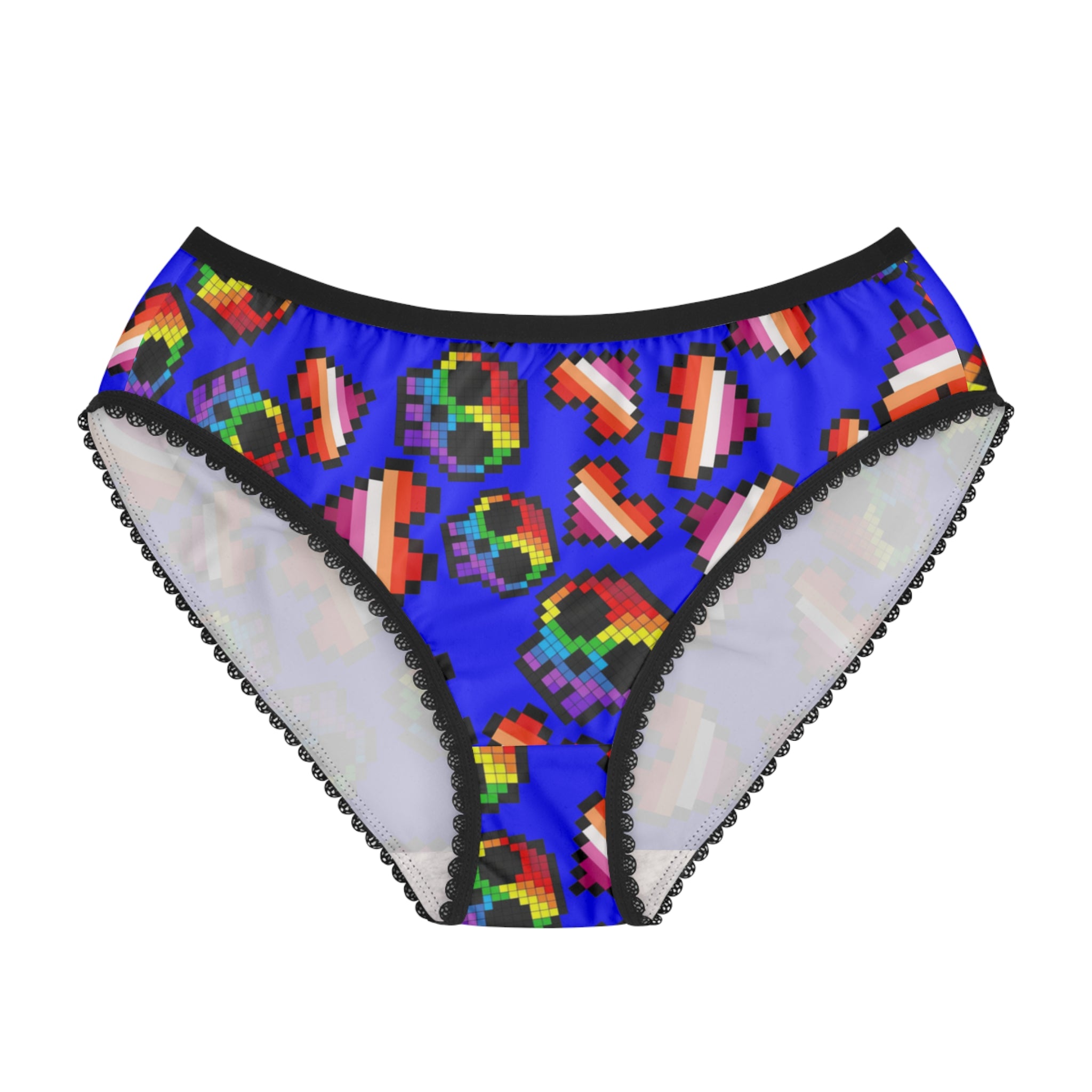 Women's briefs lgbt pride skull heart Halloween blue