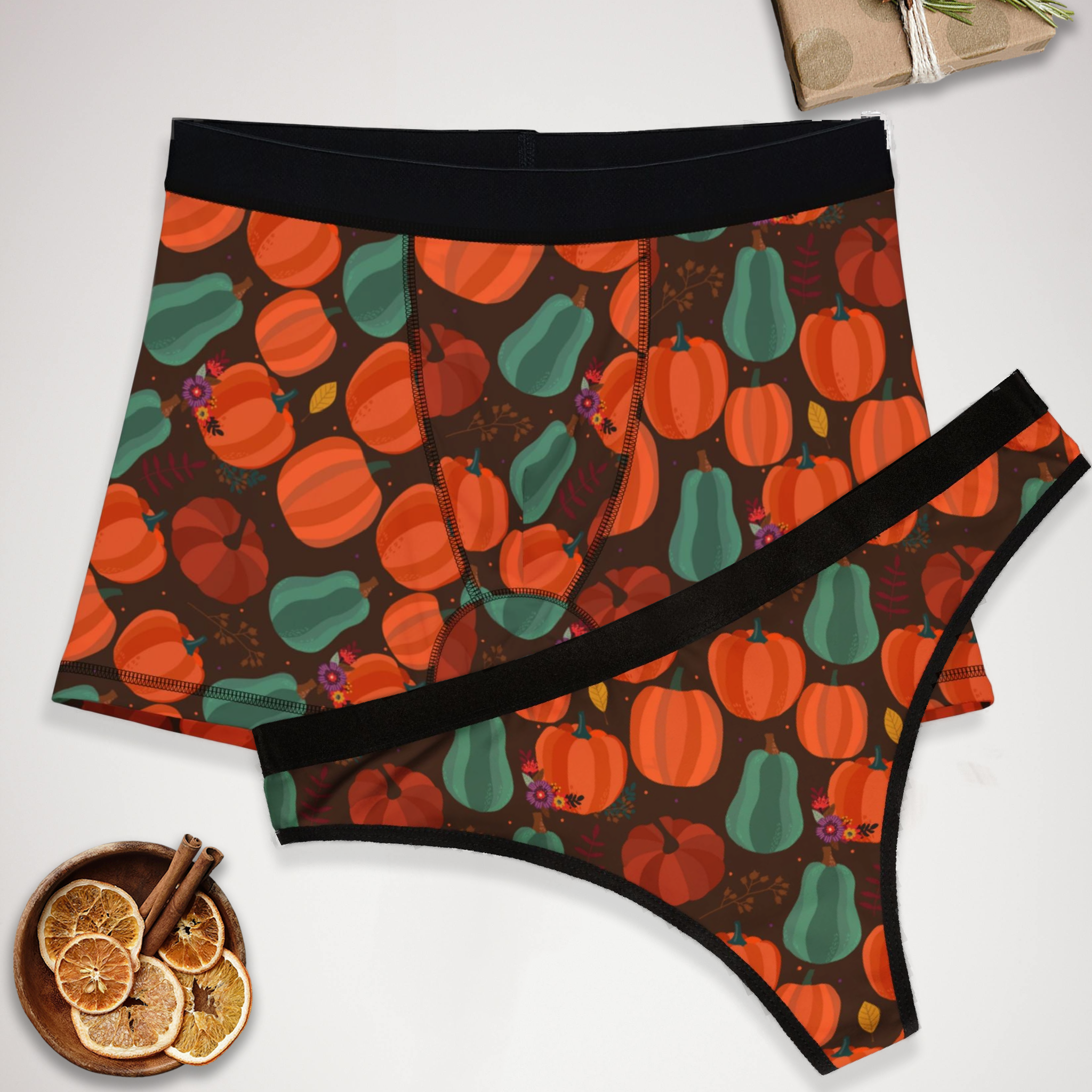 Matching underwear Cosy Autumn for couples boxer & thong set