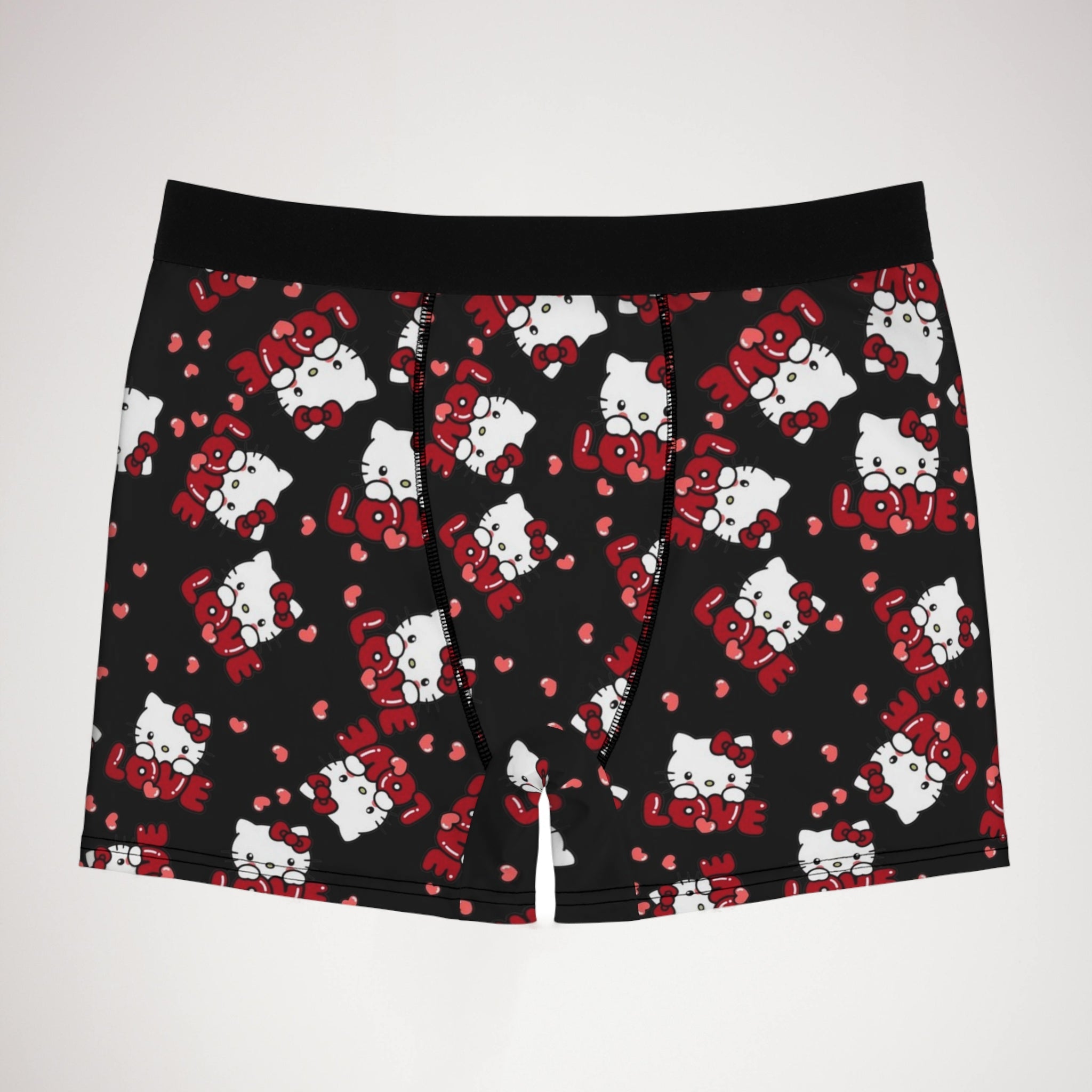 Men's boxer briefs kitty valentine love black