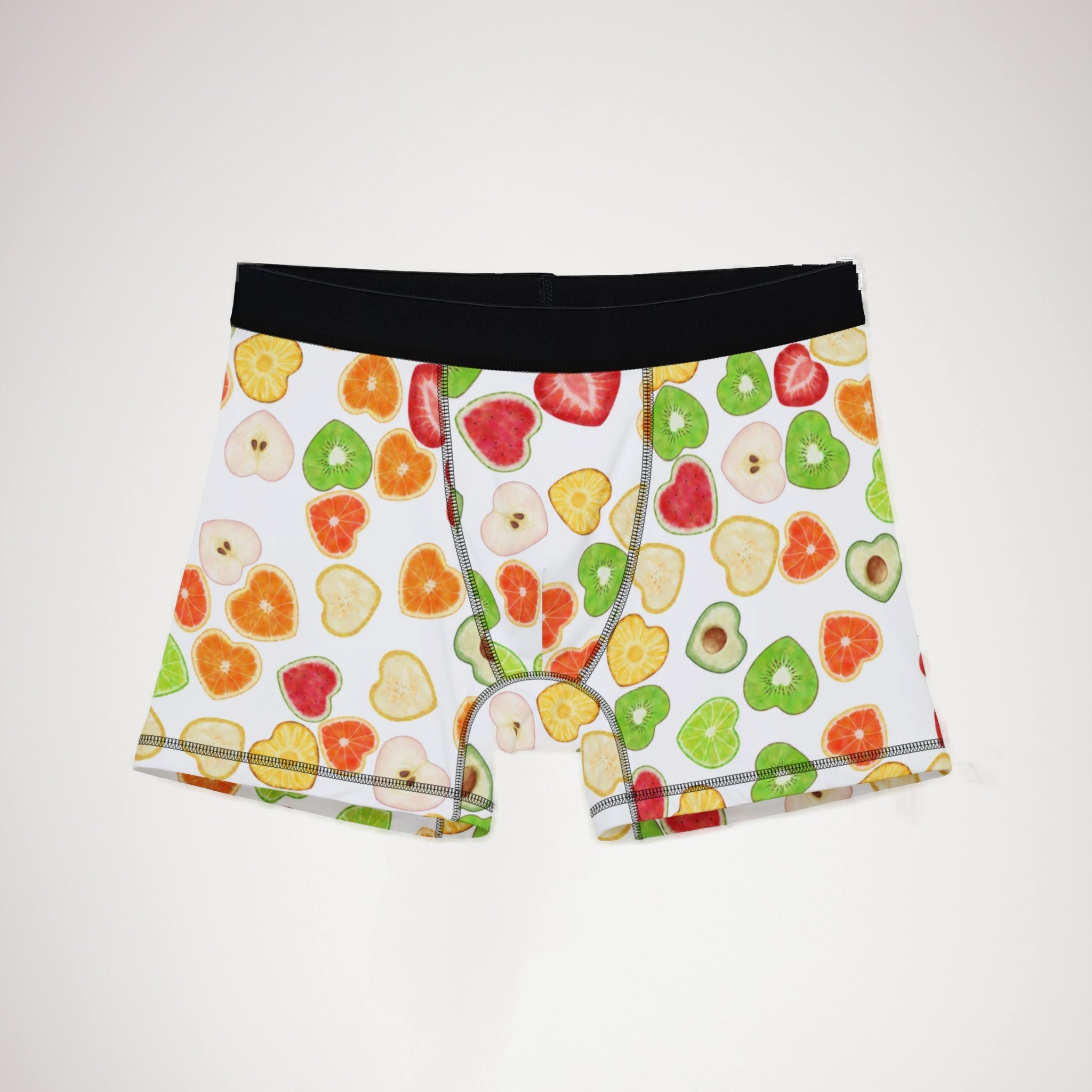 Men's boxers heart fruits white