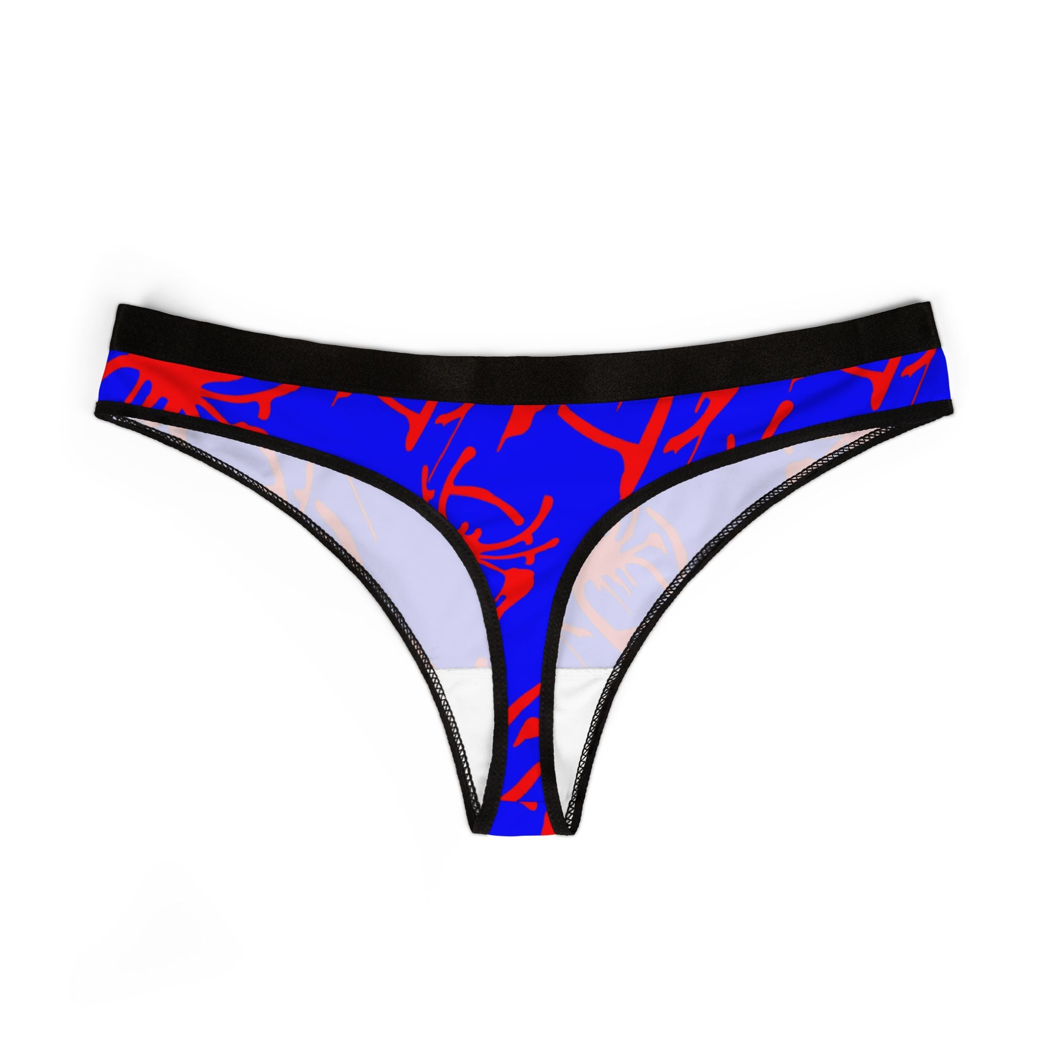 Women's thongs only spider web blue