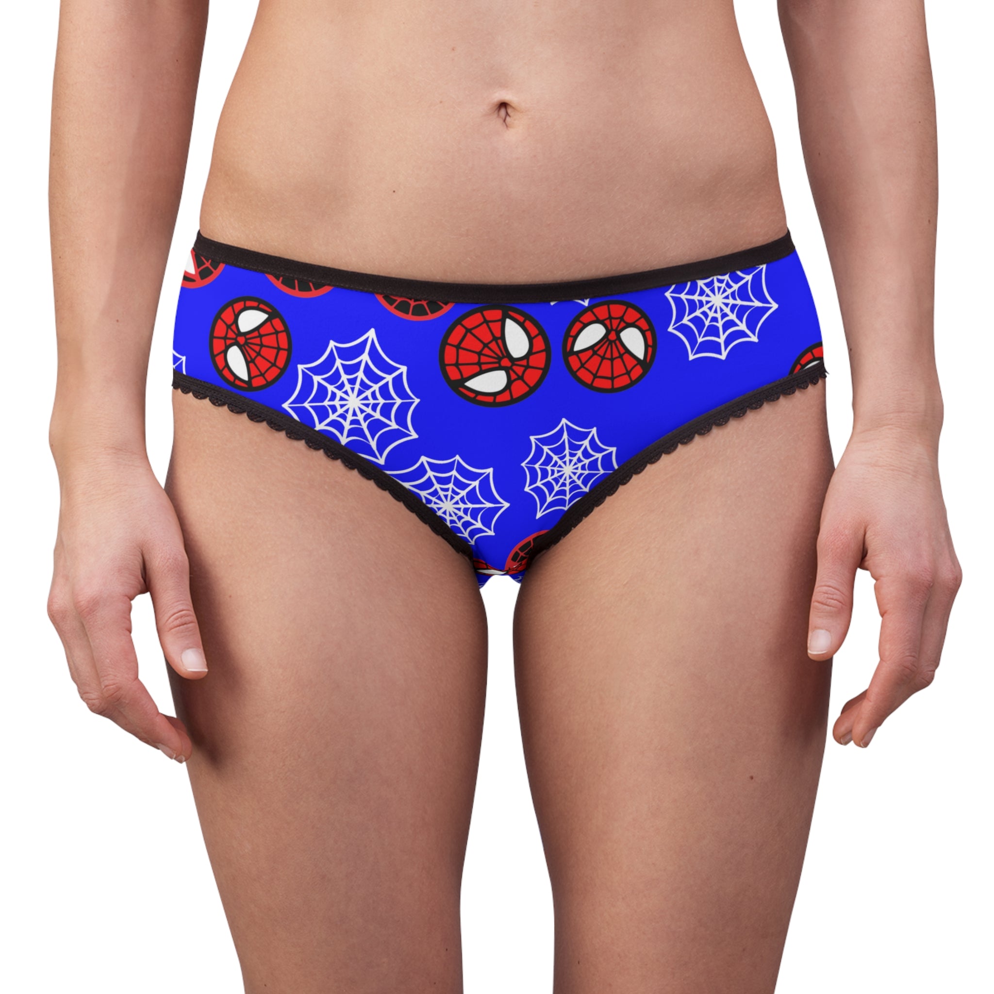 Women's briefs spider circle web blue