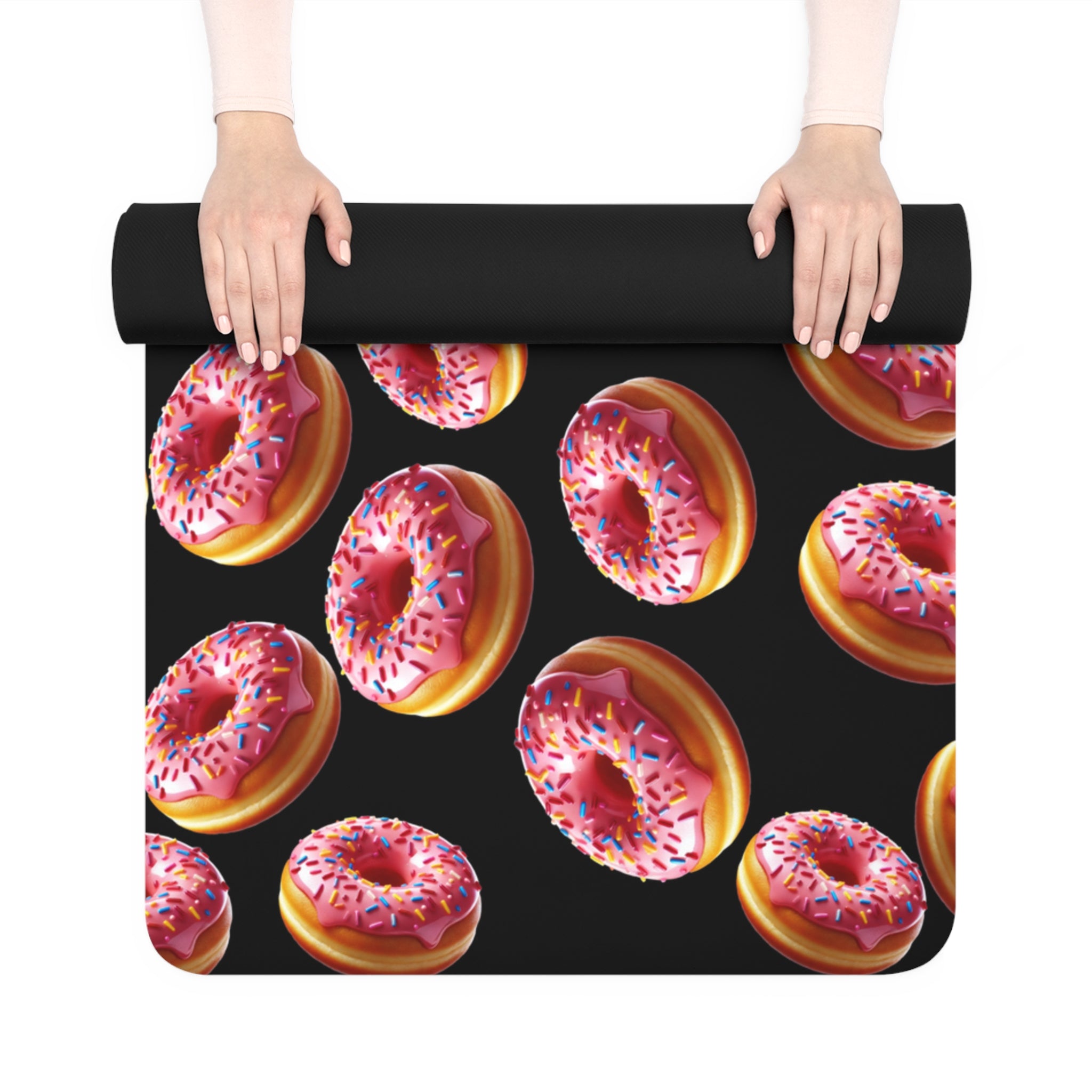 Rubber yoga mat donut black