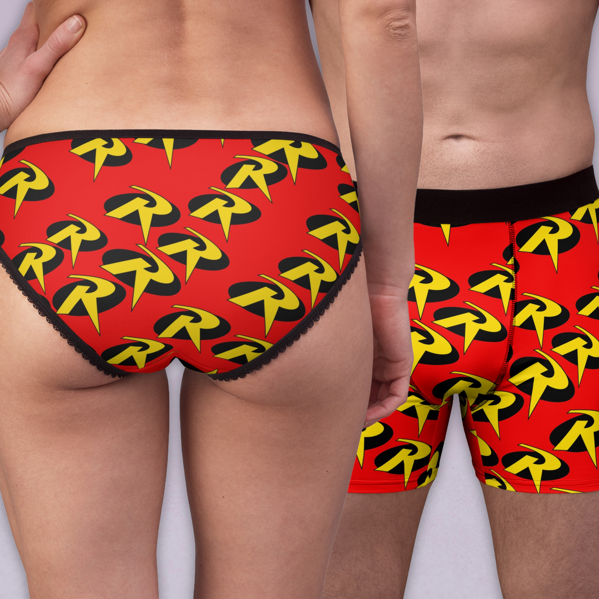 Couples matching robin symbol underwear set boxer & briefs